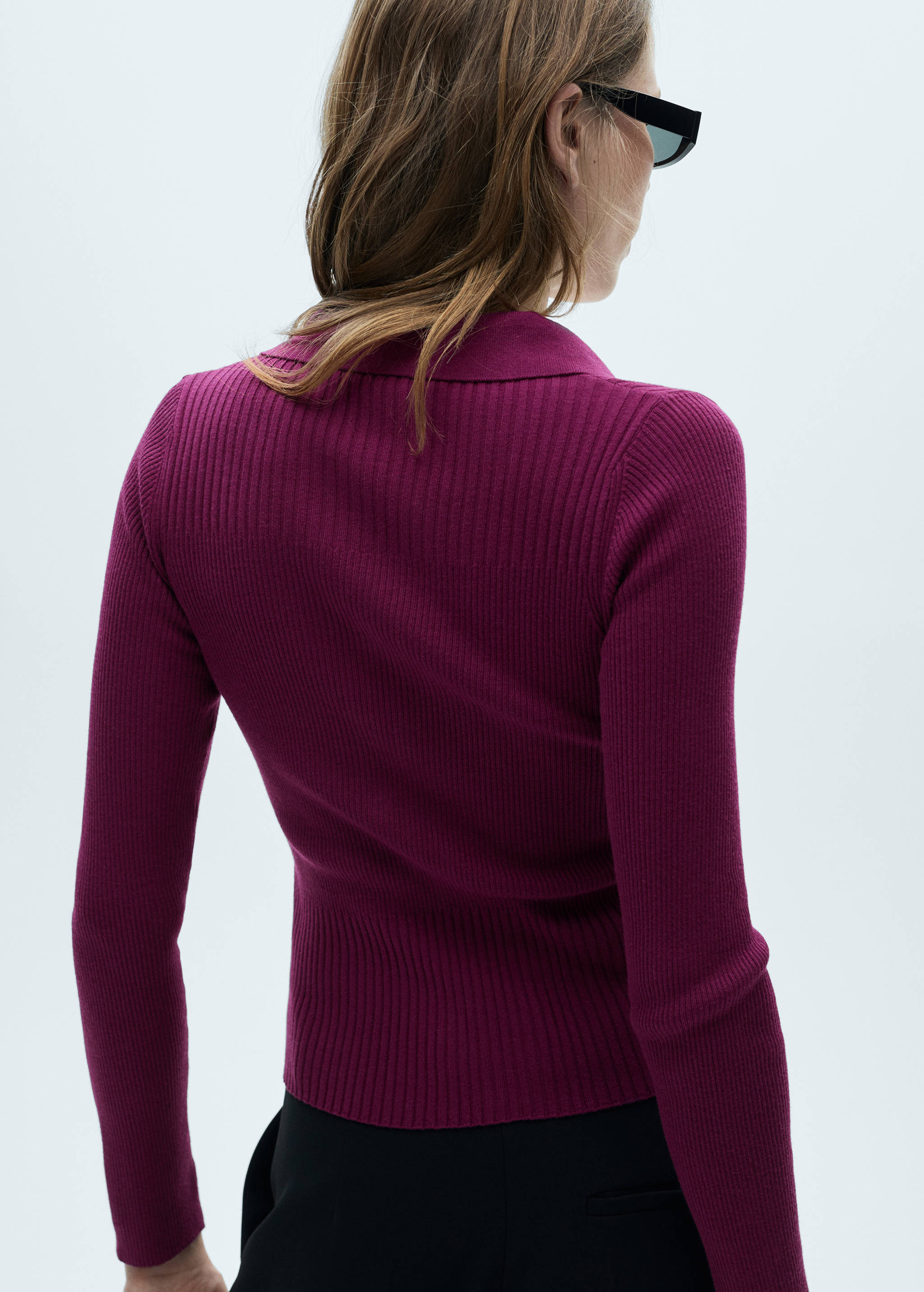 Pull-over maille côtelée boutons - Verso de l’article