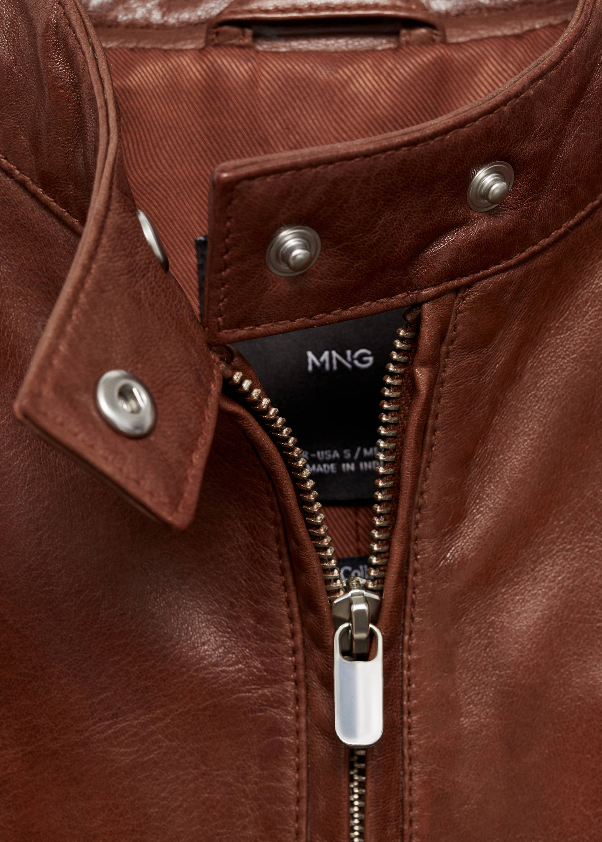 Leather zipper jacket - Details of the article 8