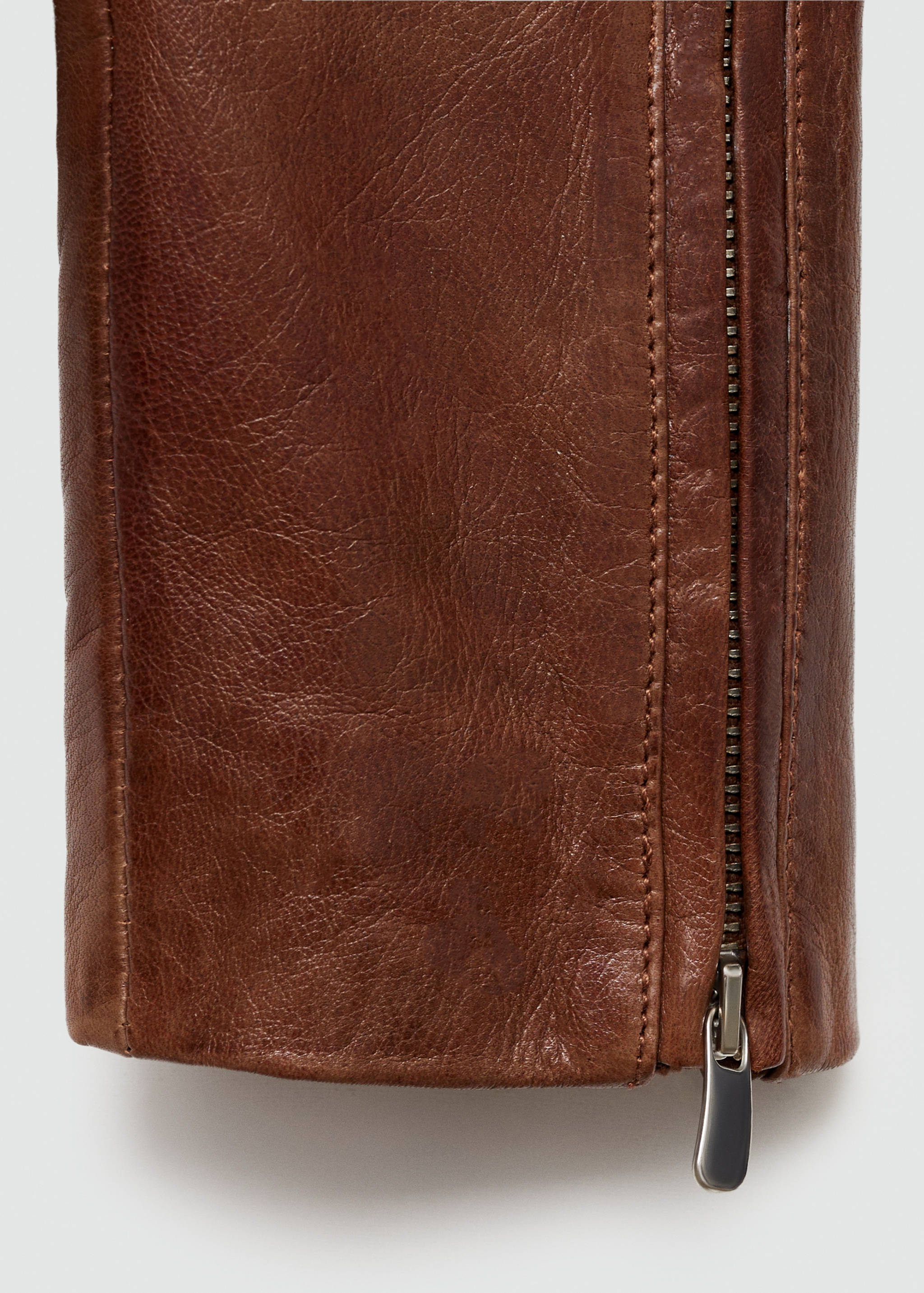 Leather zipper jacket - Details of the article 0