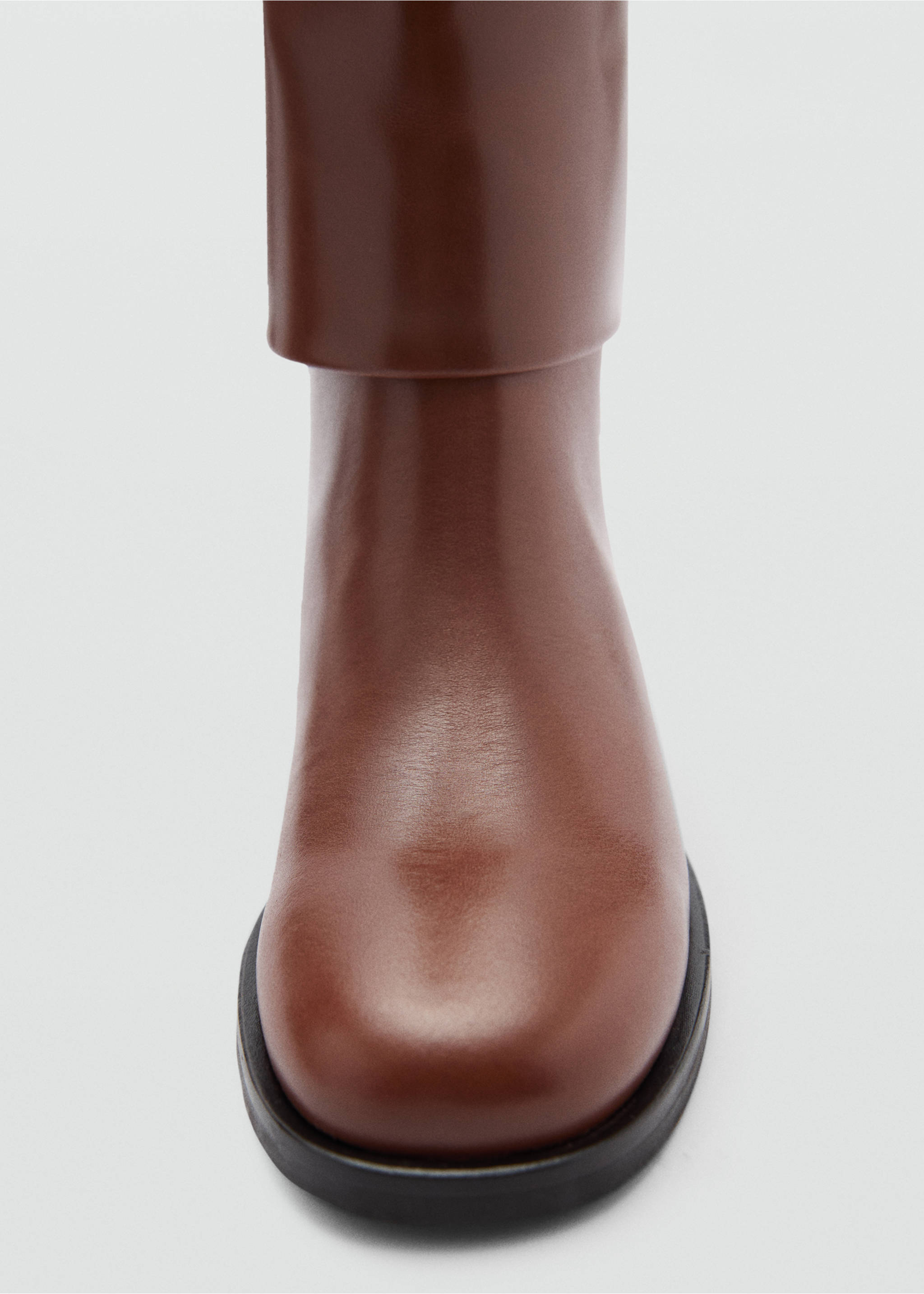 Leather boots with decorative buckle - Details of the article 3, Cognac. Ref: 77015672-00.