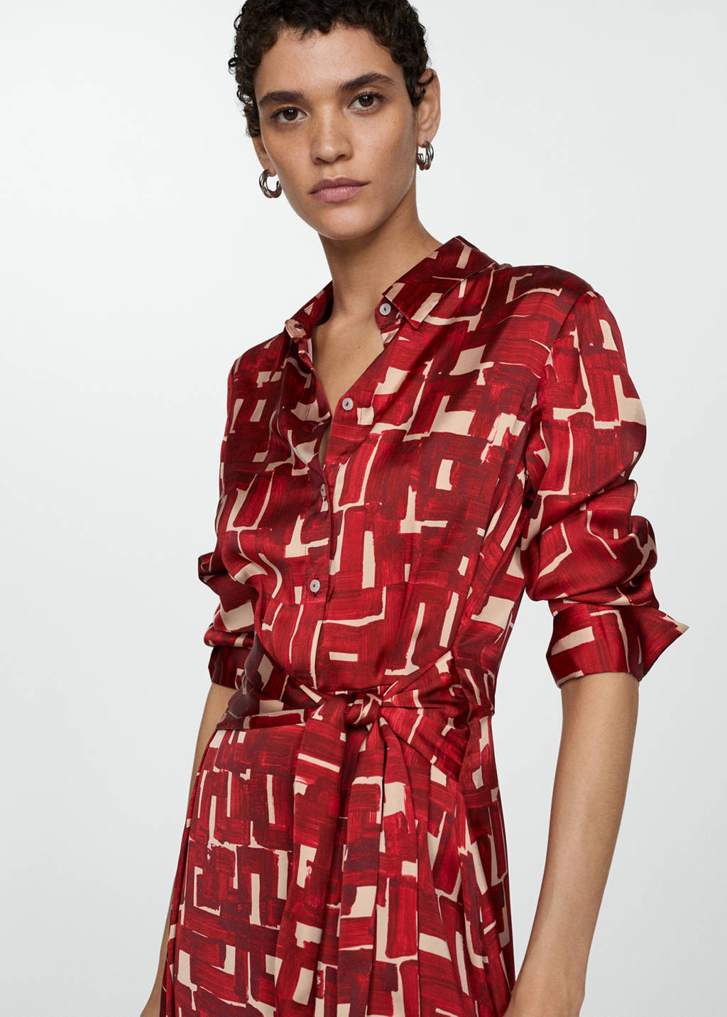 Printed shirt dress - Women | MANGO OUTLET United Kingdom