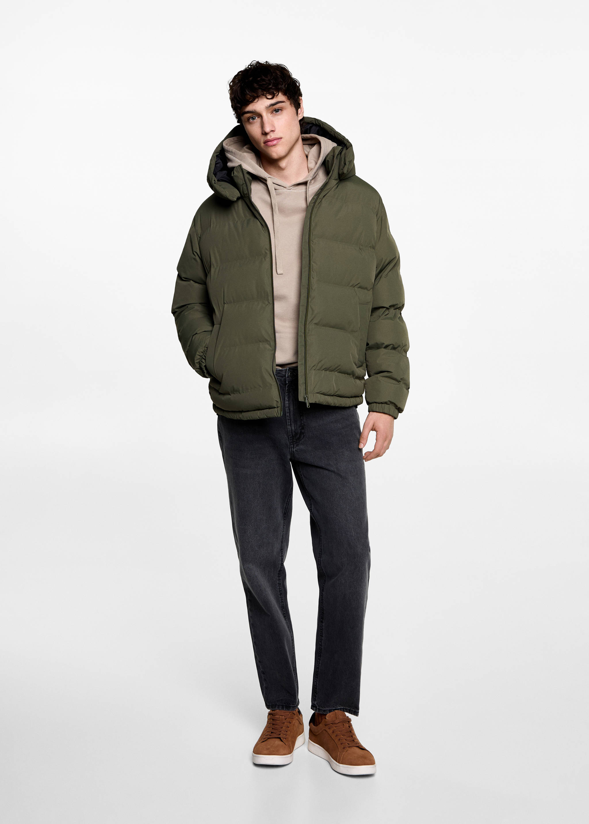 Anorak matelassé imperméable à capuche - Plan général