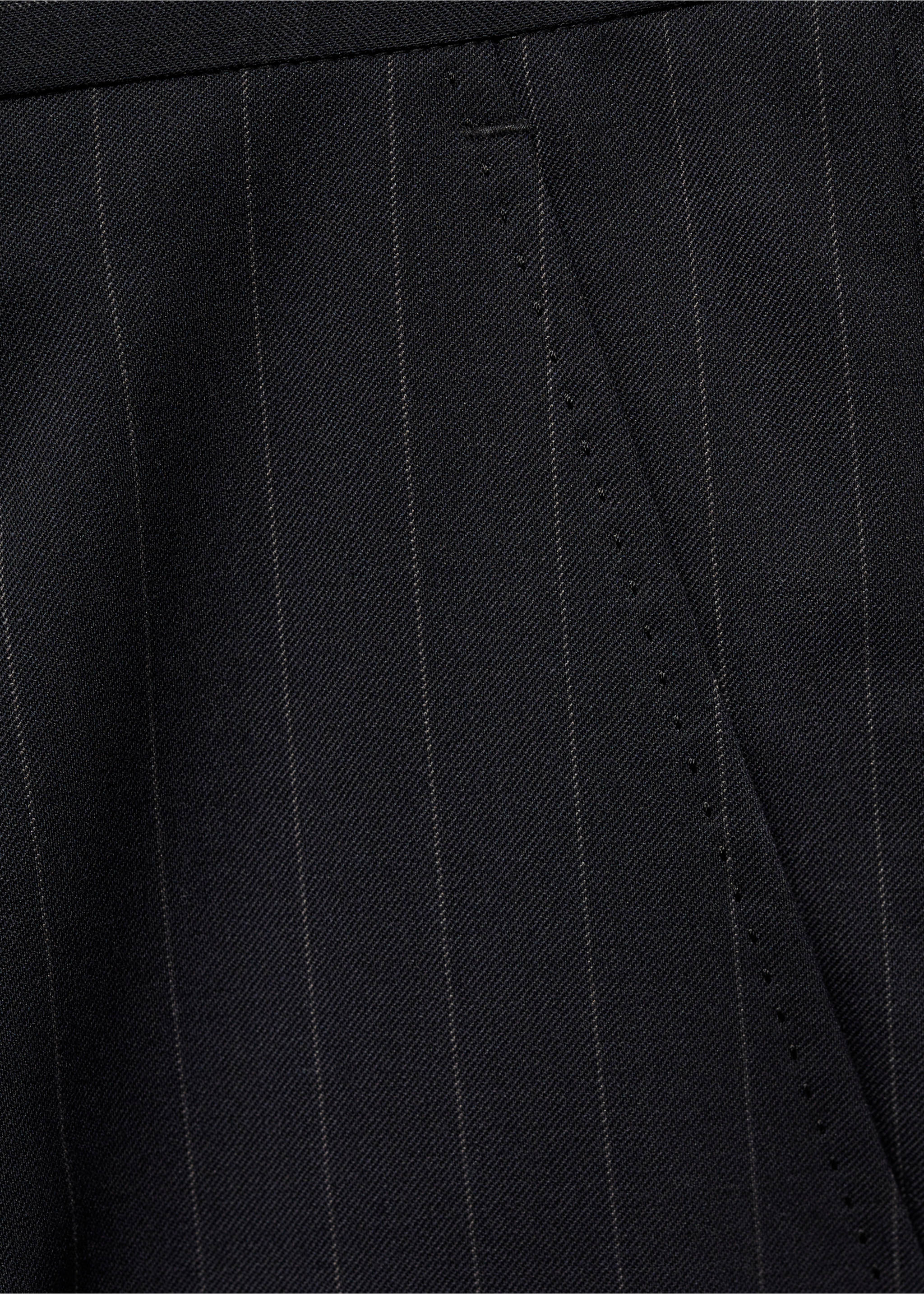 Wool slim-fit suit trousers with stripes - Details of the article 0, Dark Navy. Ref: 77015974-00.