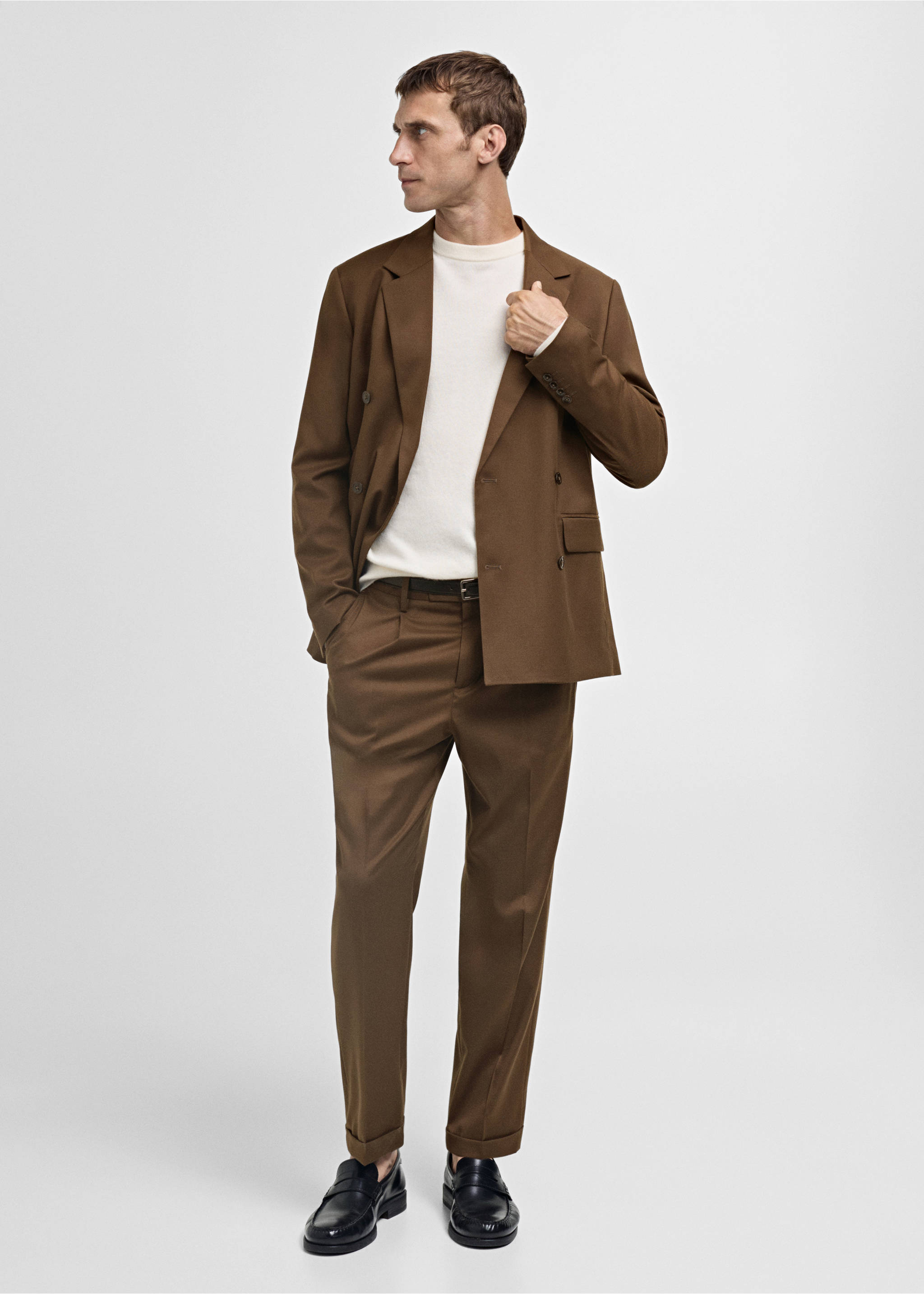 Slim Fit-Anzughose - Allgemeine Ansicht, Braun. Ref: 77015975-00.