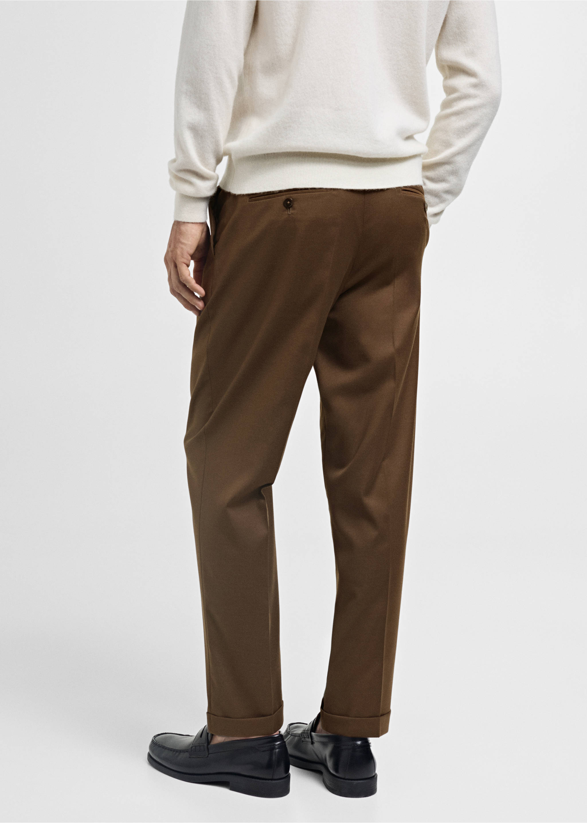 Slim Fit-Anzughose - Rückseite des Artikels, Braun. Ref: 77015975-00.