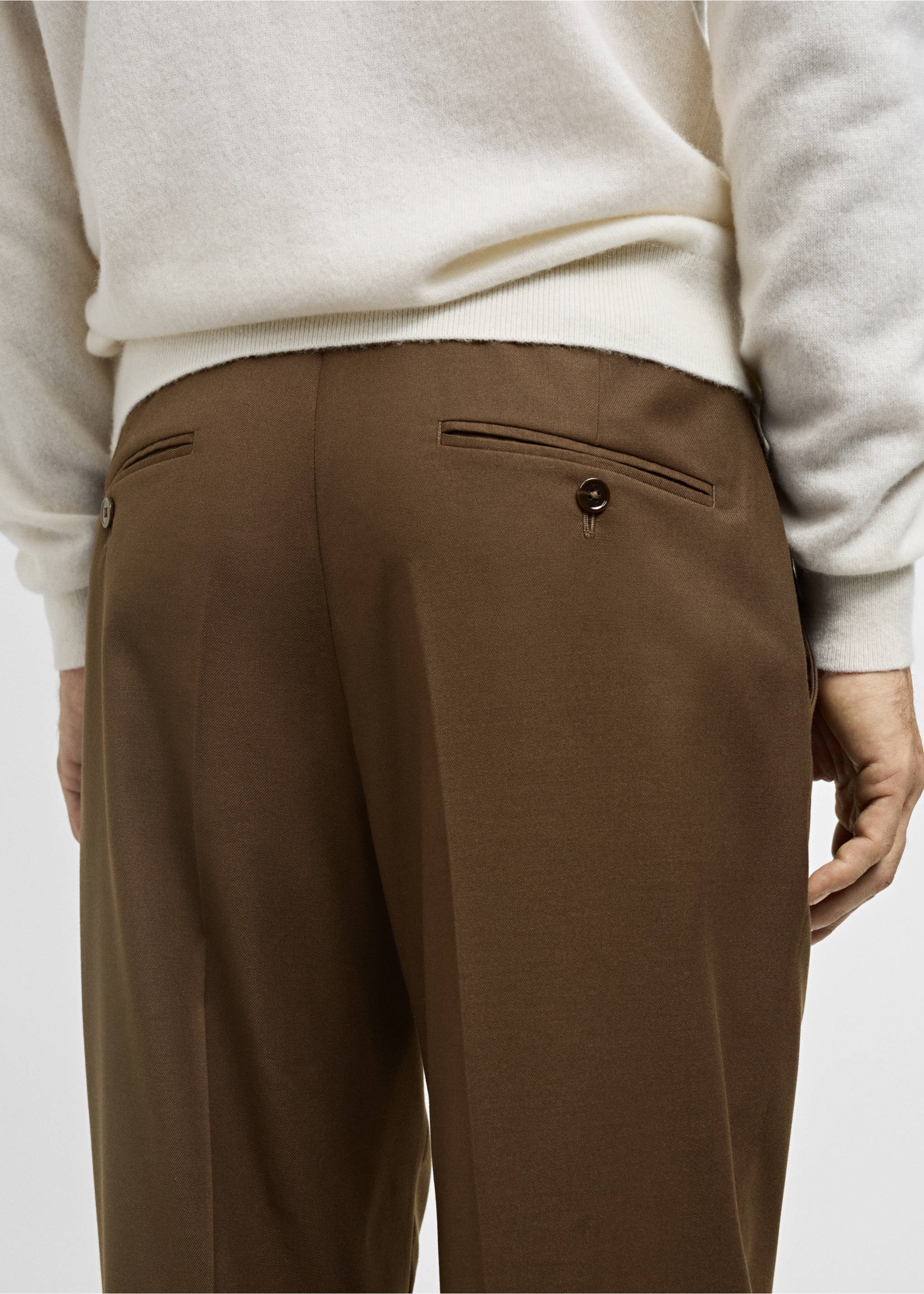 Slim Fit-Anzughose - Detail des Artikels 6, Braun. Ref: 77015975-00.