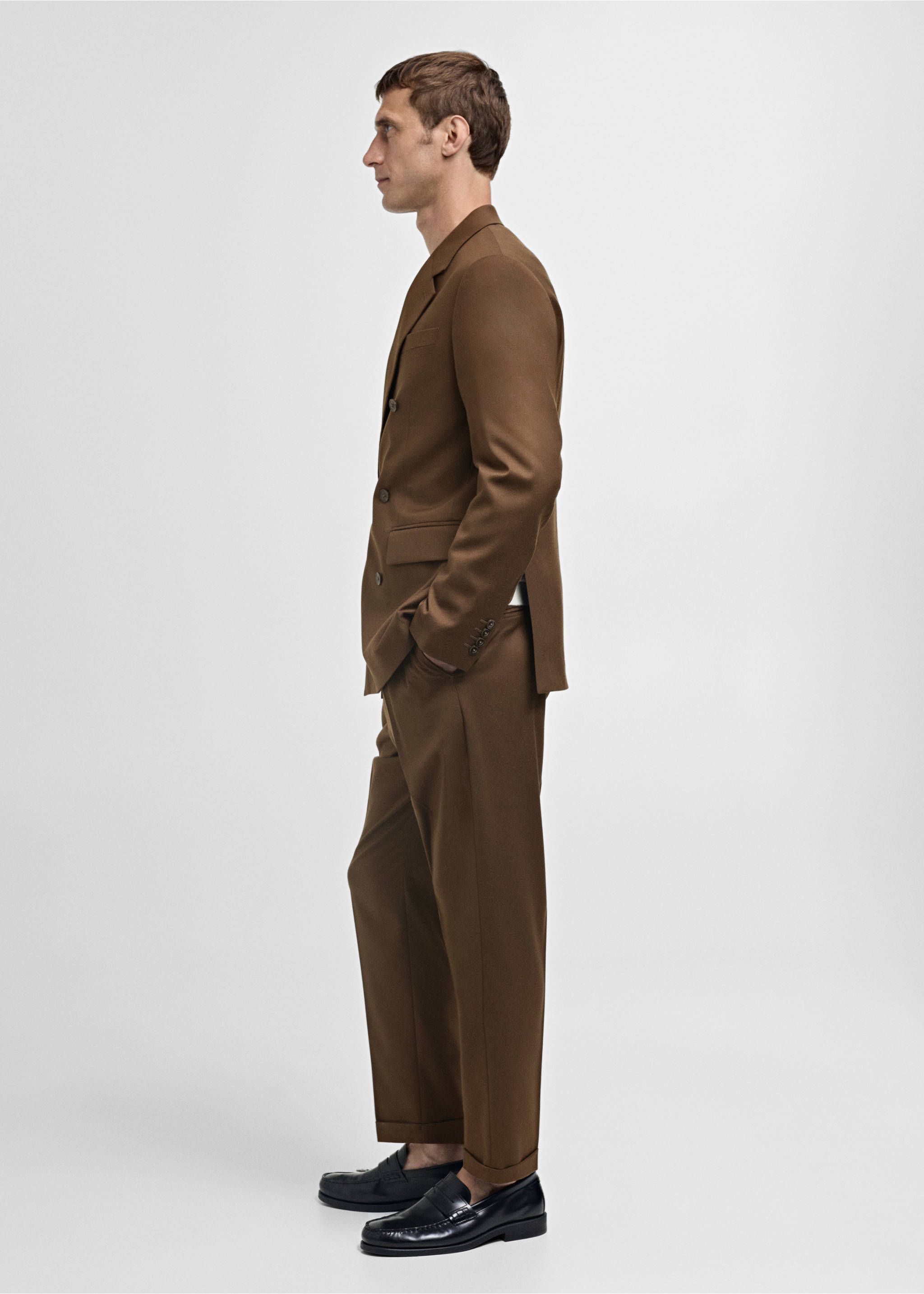 Slim Fit-Anzughose - Detail des Artikels 2, Braun. Ref: 77015975-00.