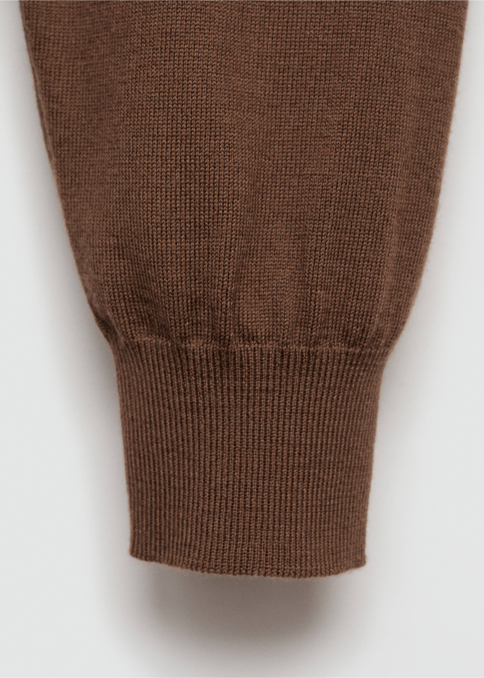 100% merino wool long-sleeved polo shirt - Details of the article 0, Medium Brown. Ref: 77015976-00.