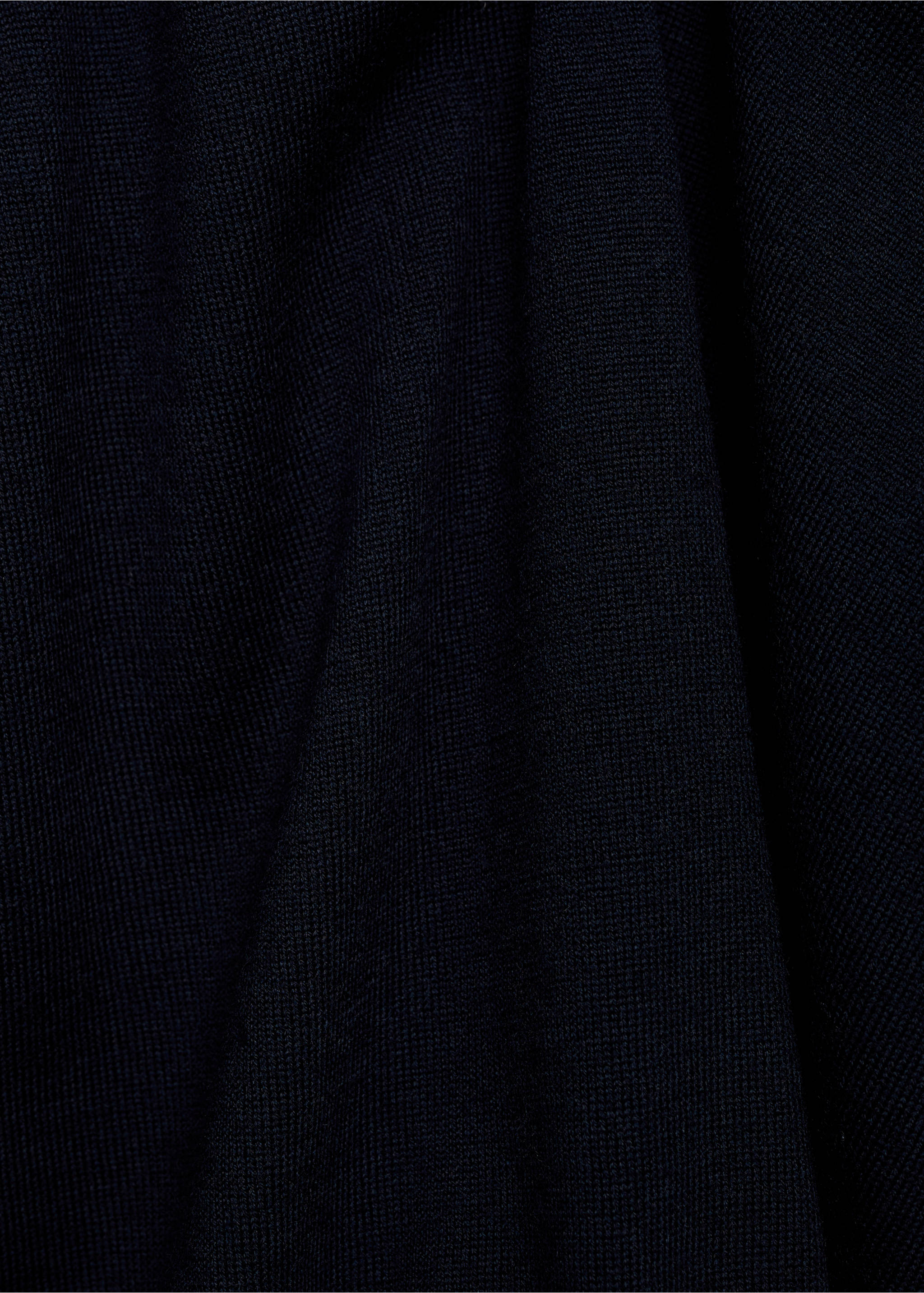 Langärmliges Poloshirt aus 100 % Merinowolle - Detail des Artikels 0, Dunkles Marineblau. Ref: 77015976-00.