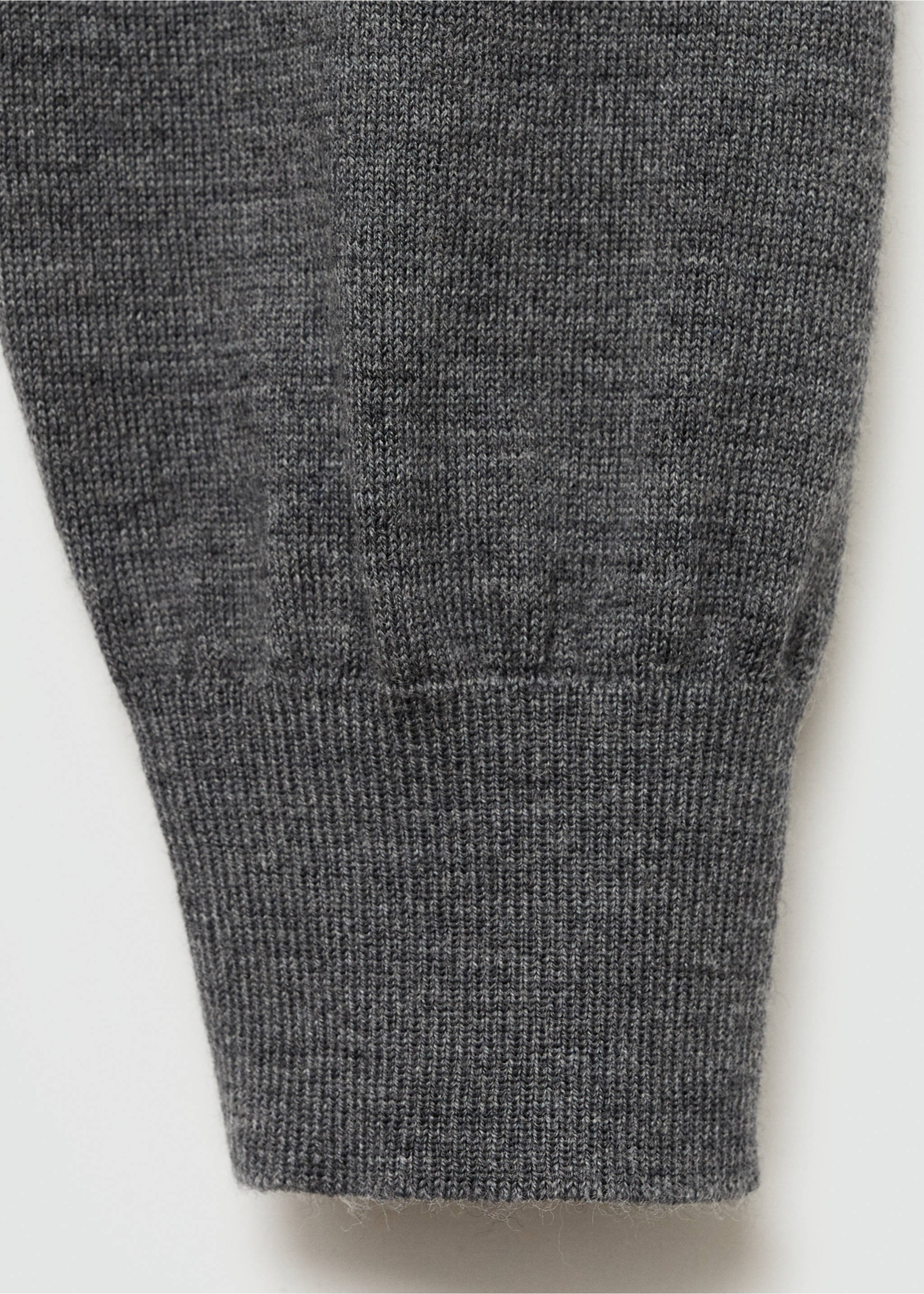 100% merino wool long-sleeved polo shirt - Details of the article 0, Dark Heather Grey. Ref: 77015976-00.
