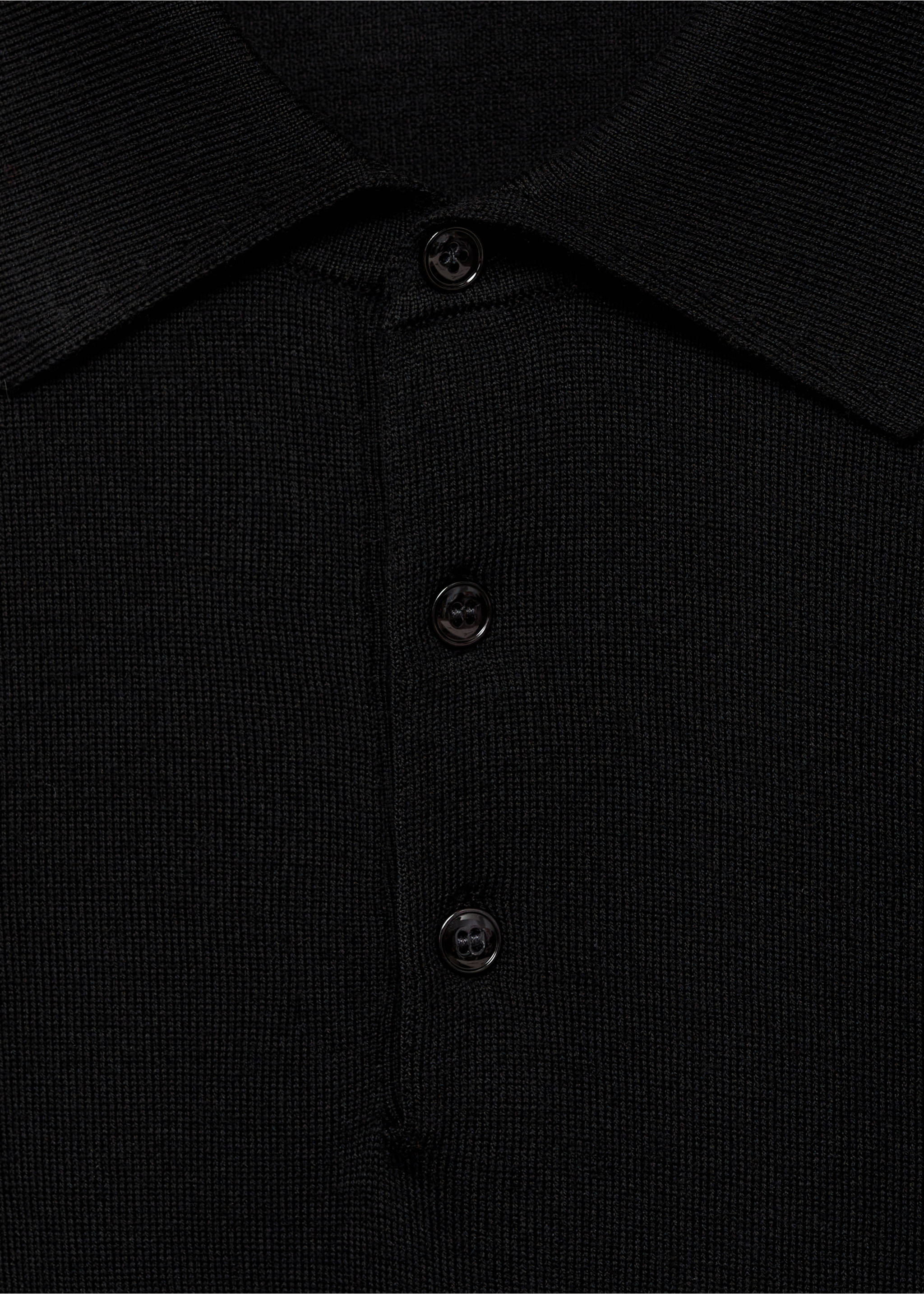Polokošile ze 100% vlny merino s dlouhými rukávy - Detail zboží 8, Černá. Ref: 77015976-00.