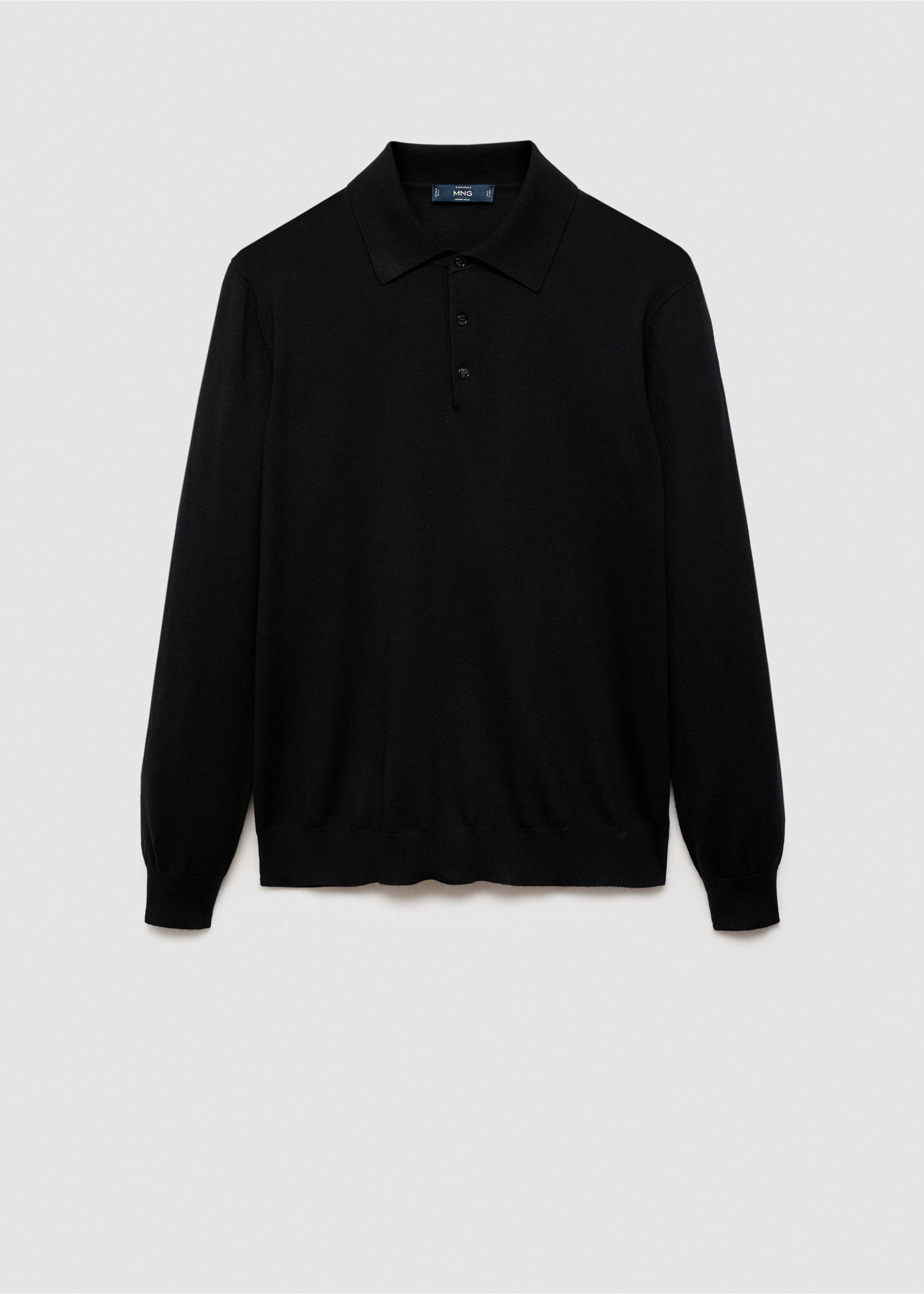 Polokošile ze 100% vlny merino s dlouhými rukávy - Zboží bez modelu, Černá. Ref: 77015976-00.