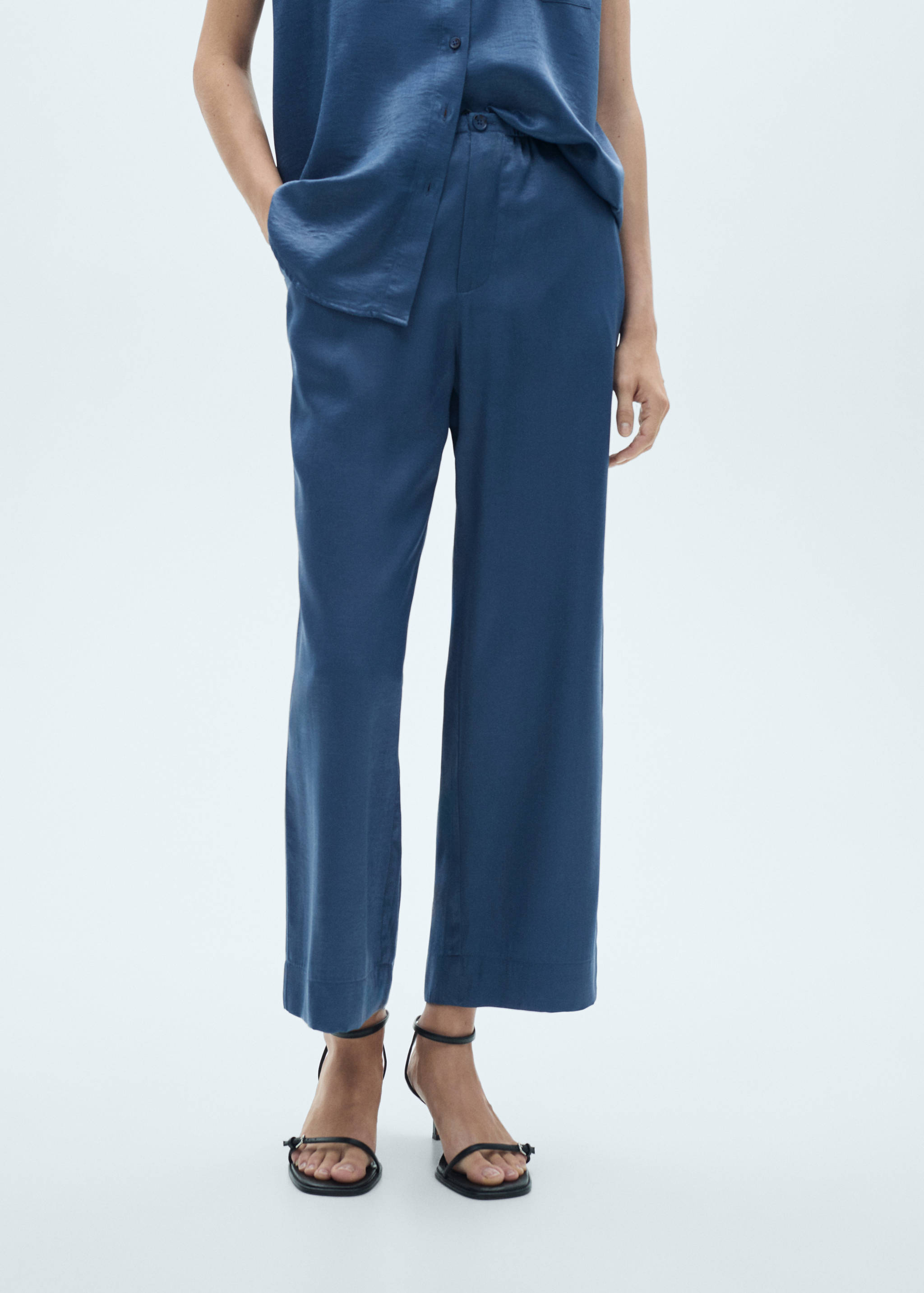 7/8-Hose aus Satin - Mittlere Ansicht