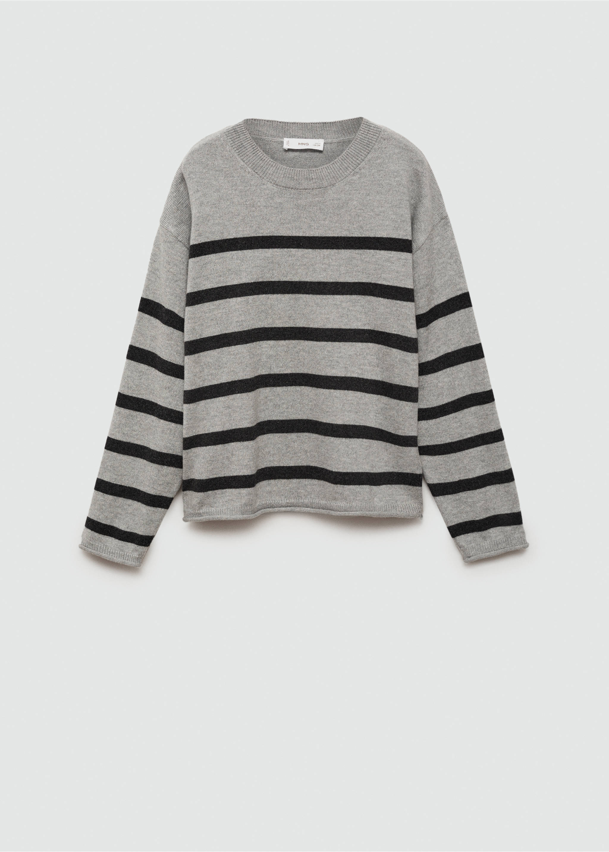 Striped rib sweater - Article without model, Medium Heather Grey. Ref: 77015988-00.