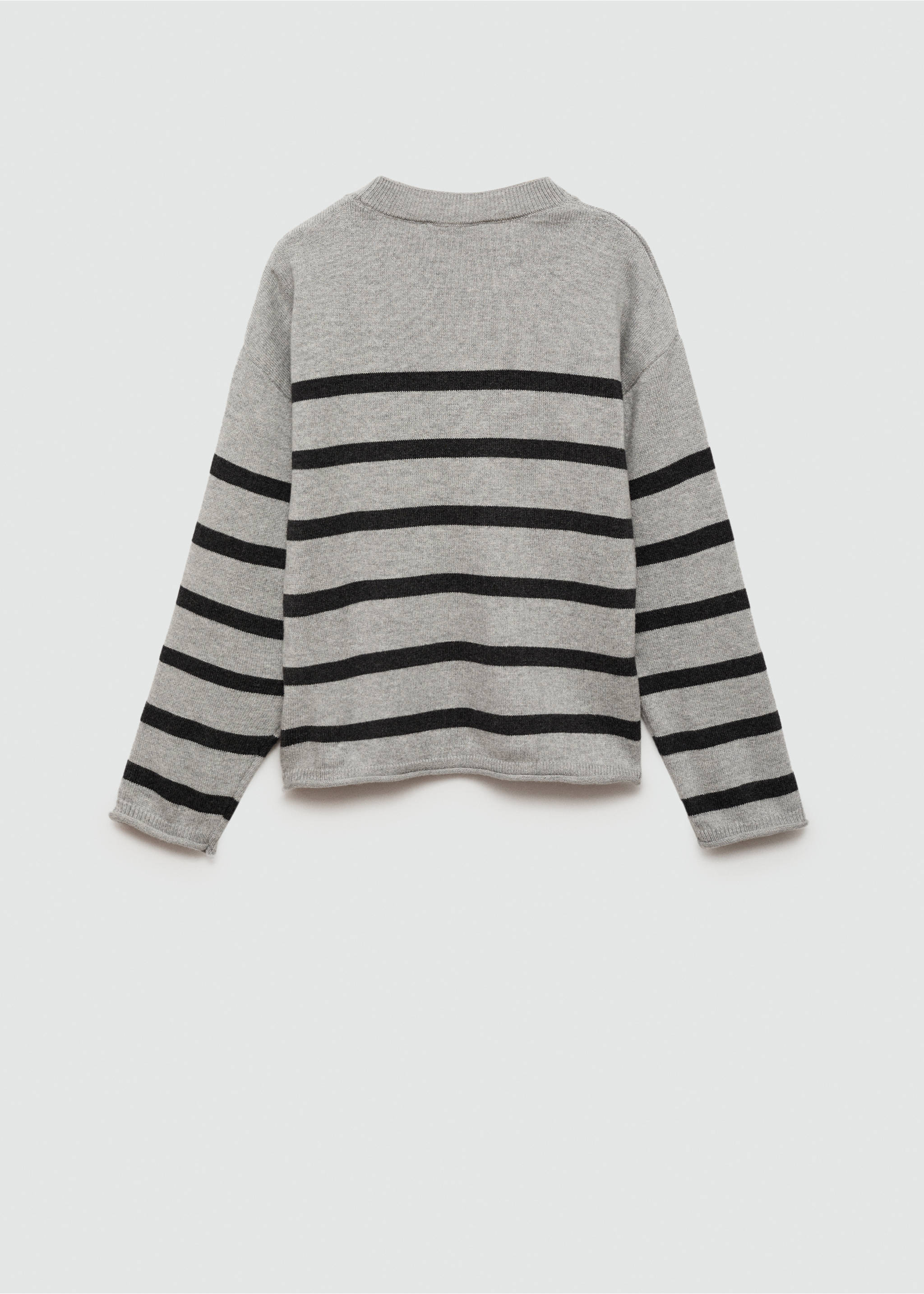 Striped rib sweater - Reverse of the article, Medium Heather Grey. Ref: 77015988-00.