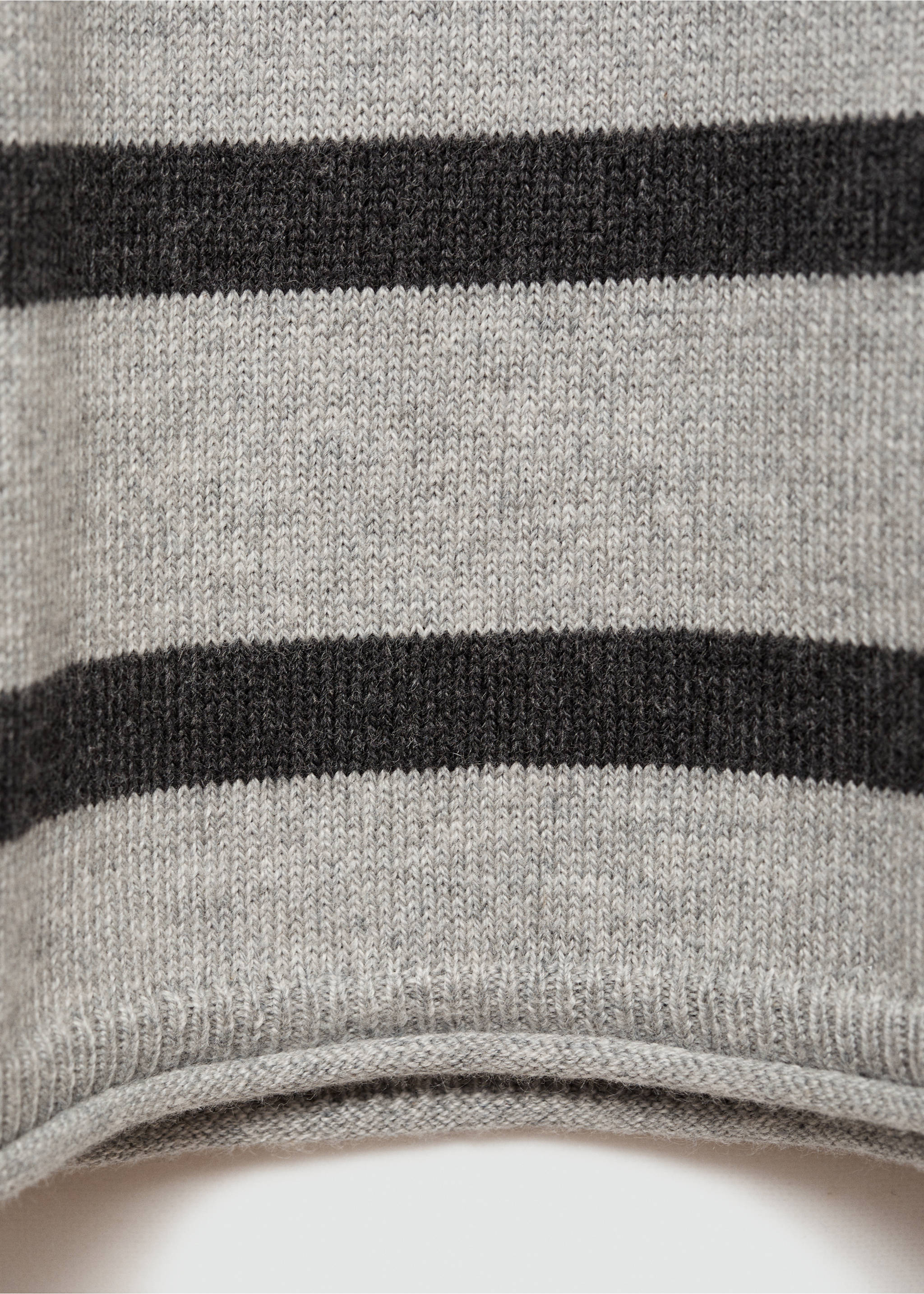 Striped rib sweater - Details of the article 0, Medium Heather Grey. Ref: 77015988-00.