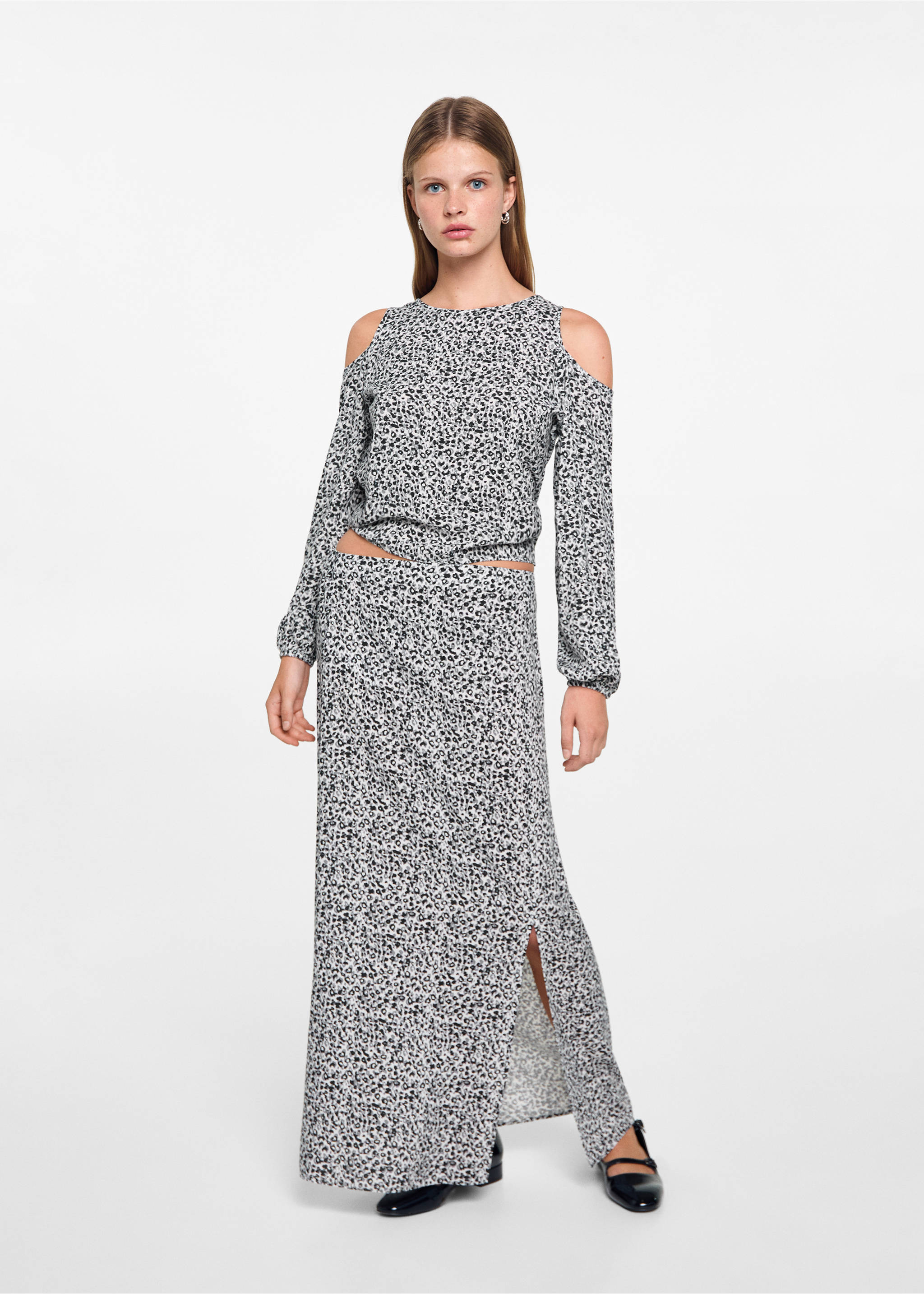 Animal-Print-Bluse - Allgemeine Ansicht, Dunkles Marineblau. Ref: 77015990-00.