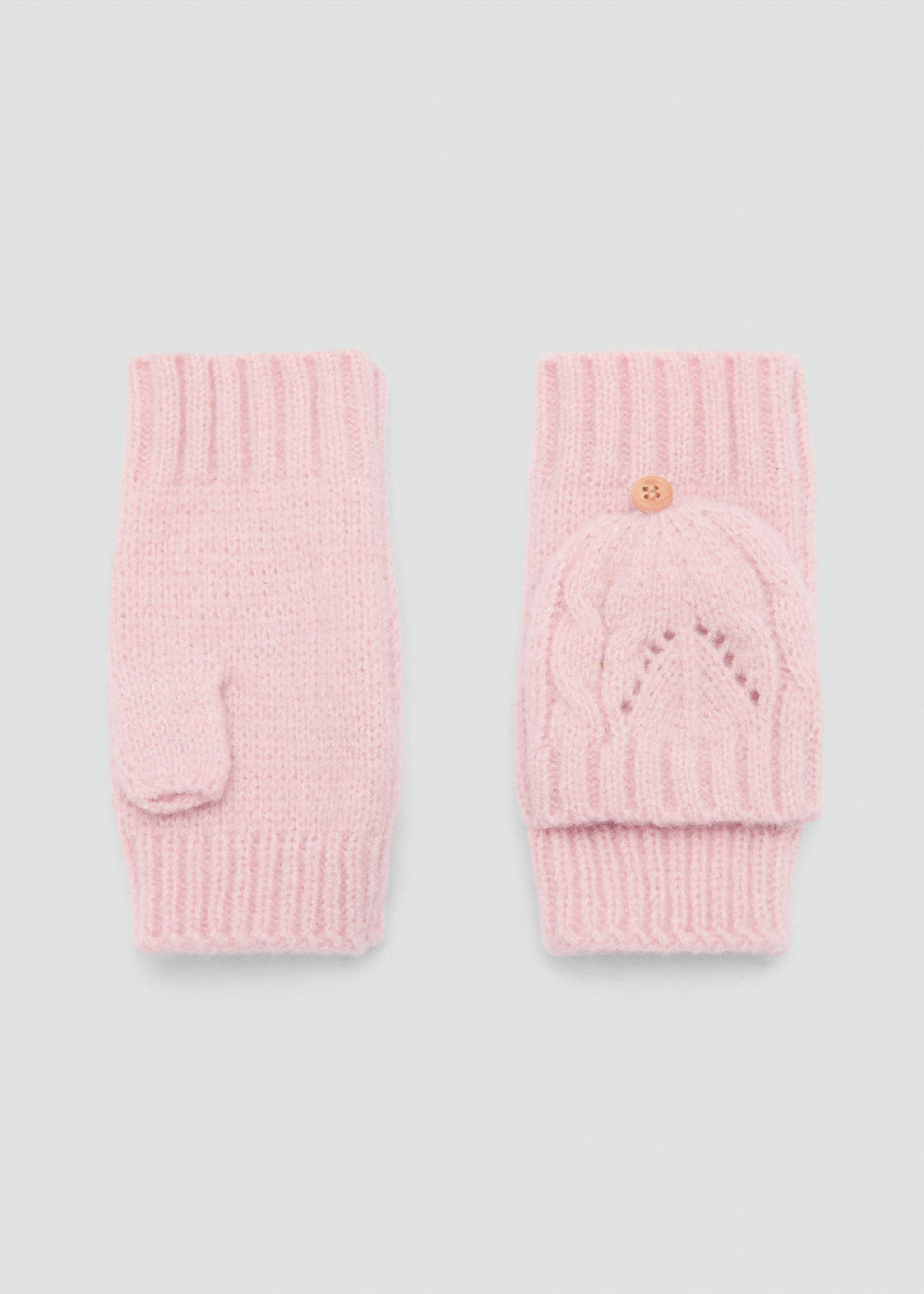 Knit gloves - Article without model, Pale Pink. Ref: 77015992-00.