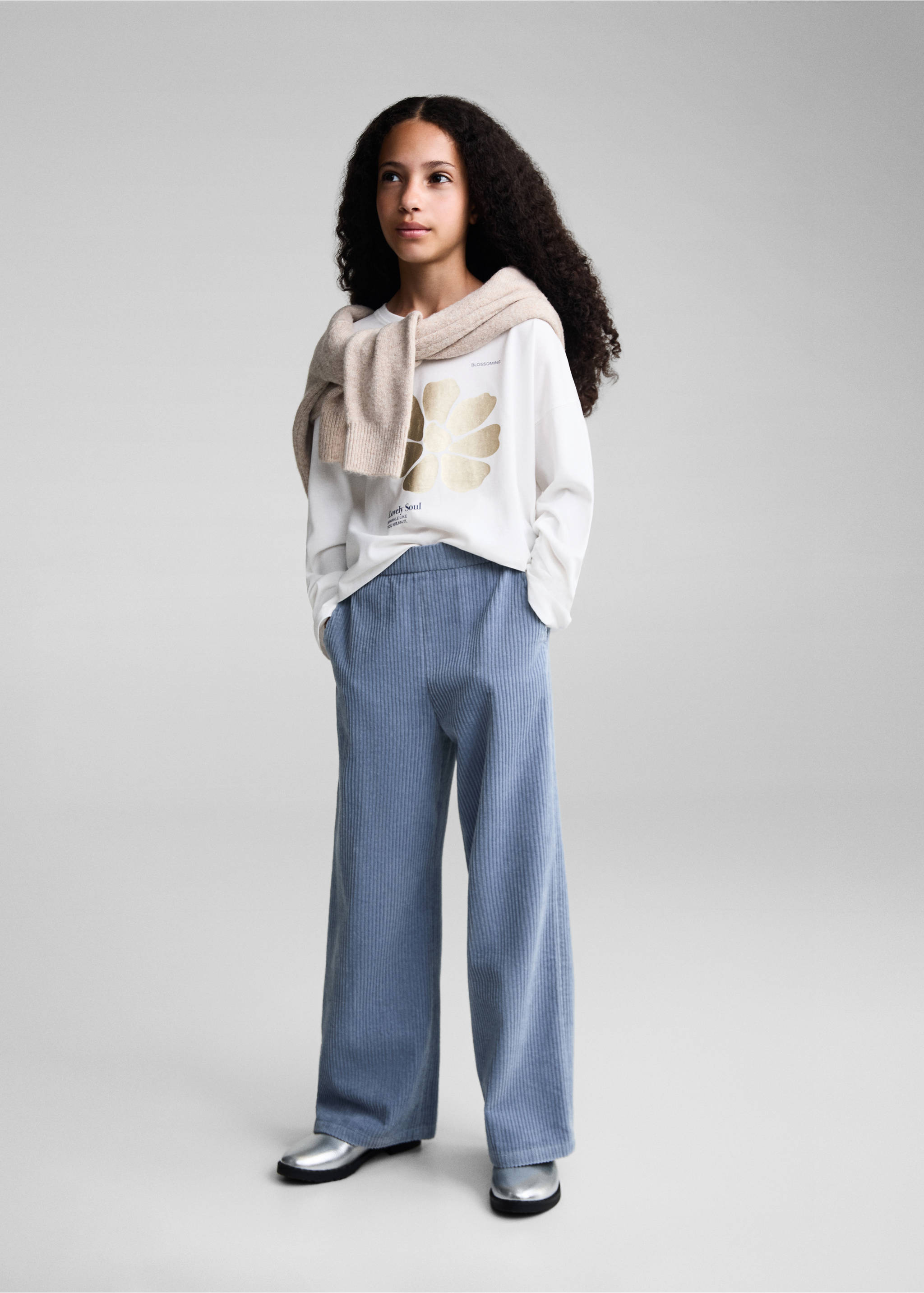 T-shirt coton imprimé - Plan général, Blanc cassé. Ref: 77016008-00.