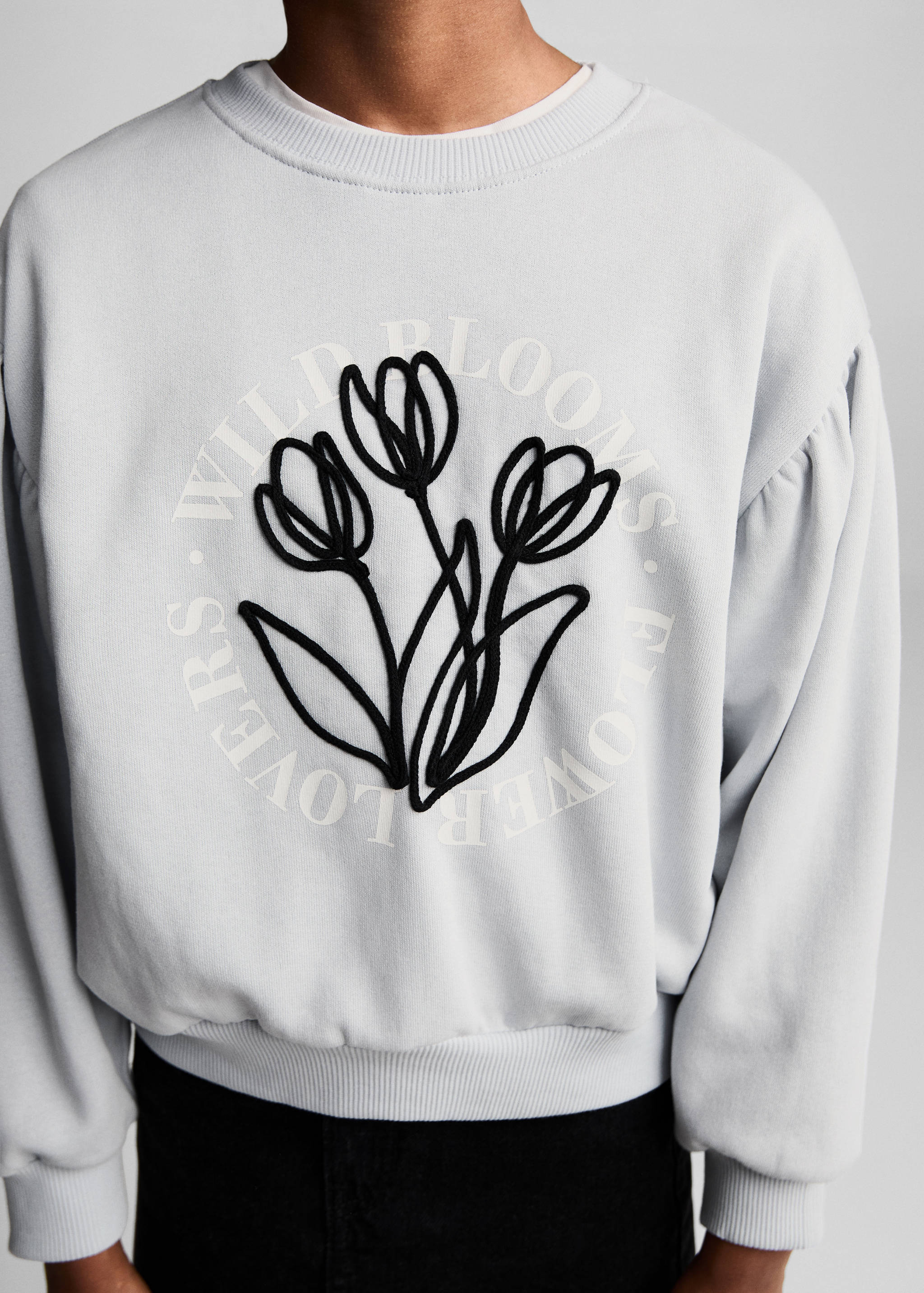 Embroidered detail cotton sweatshirt - Details of the article 6