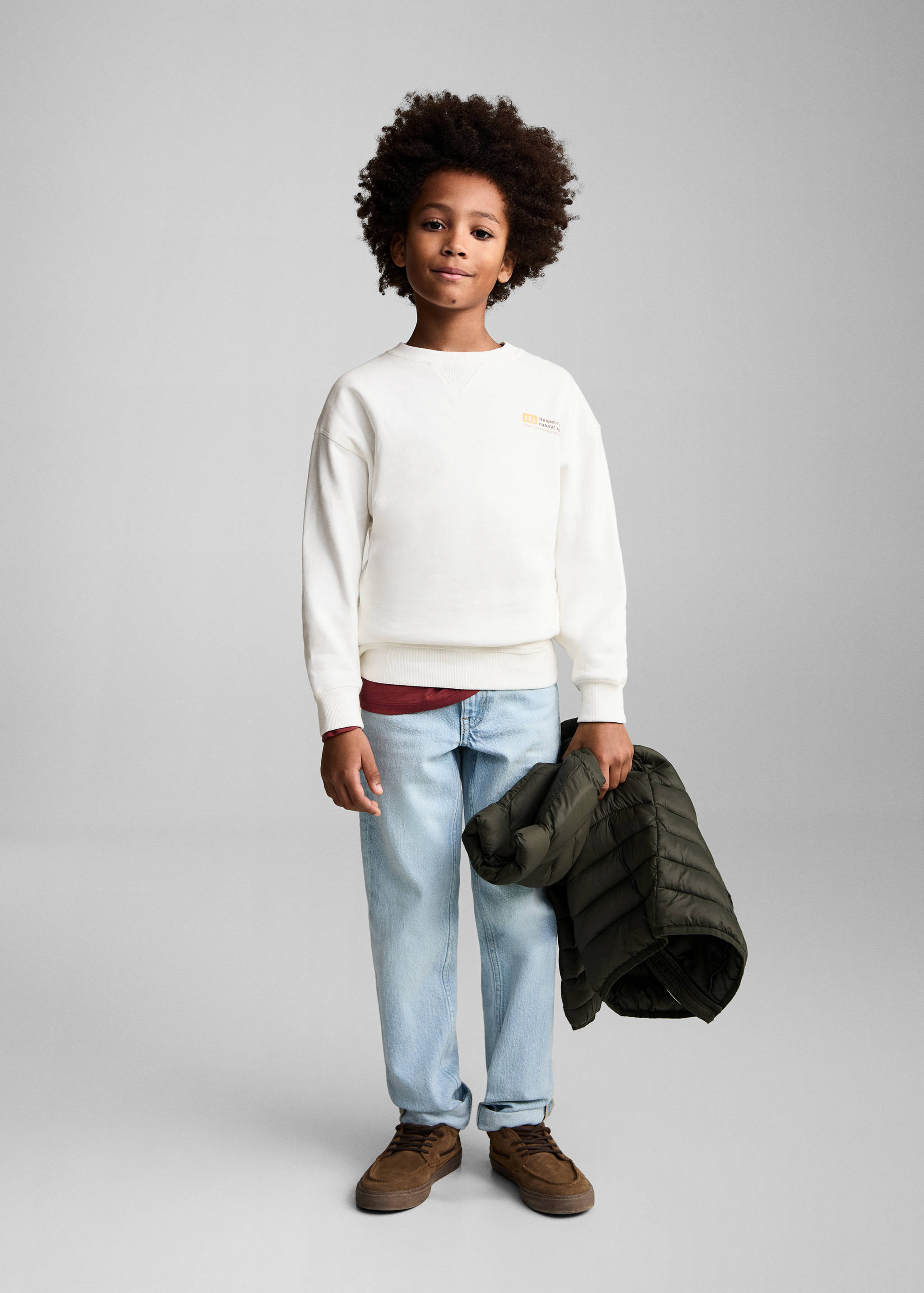 Gemustertes Baumwoll-Sweatshirt - Allgemeine Ansicht