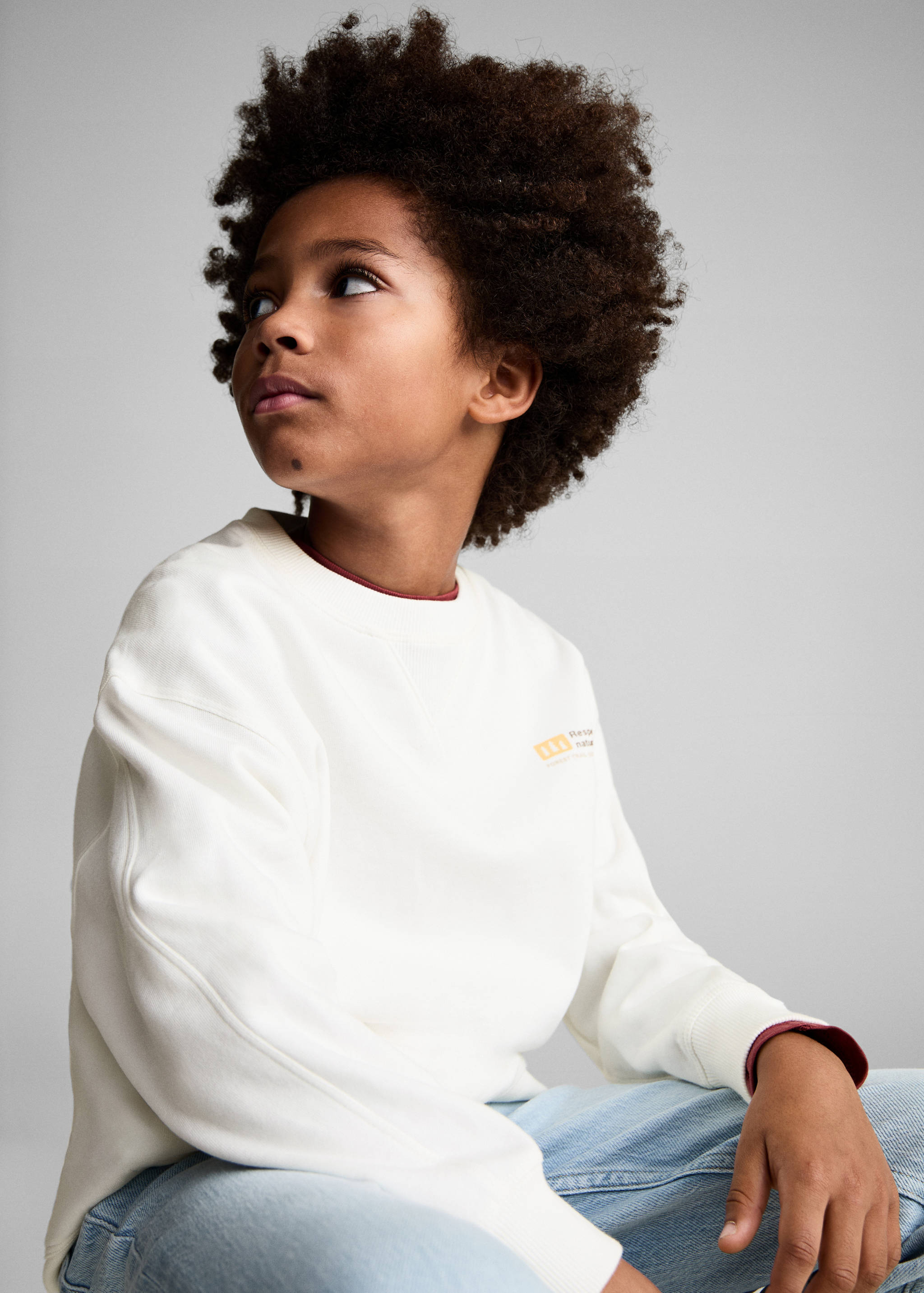Gemustertes Baumwoll-Sweatshirt - Mittlere Ansicht