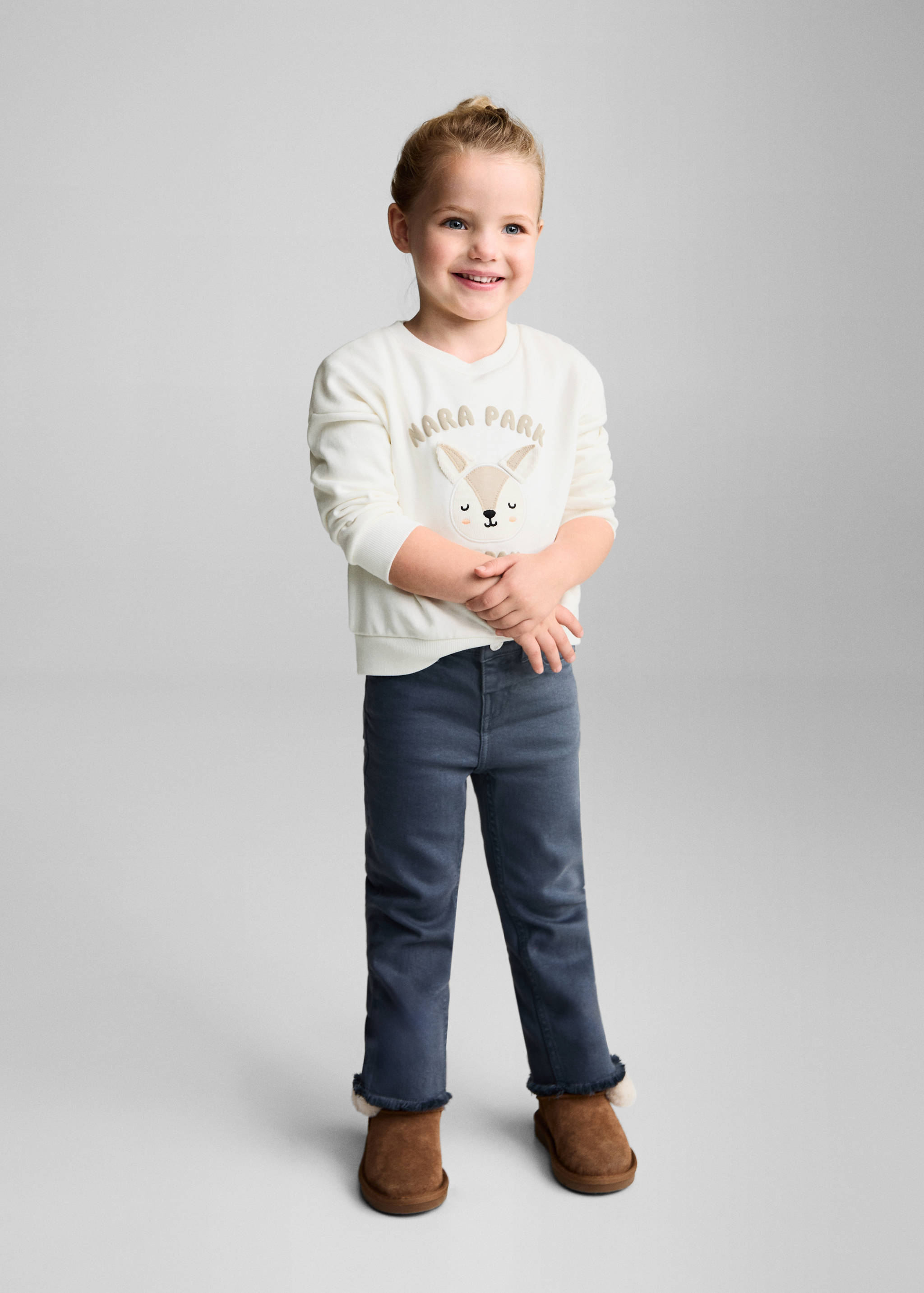 Embroidered detail cotton sweatshirt - General plane