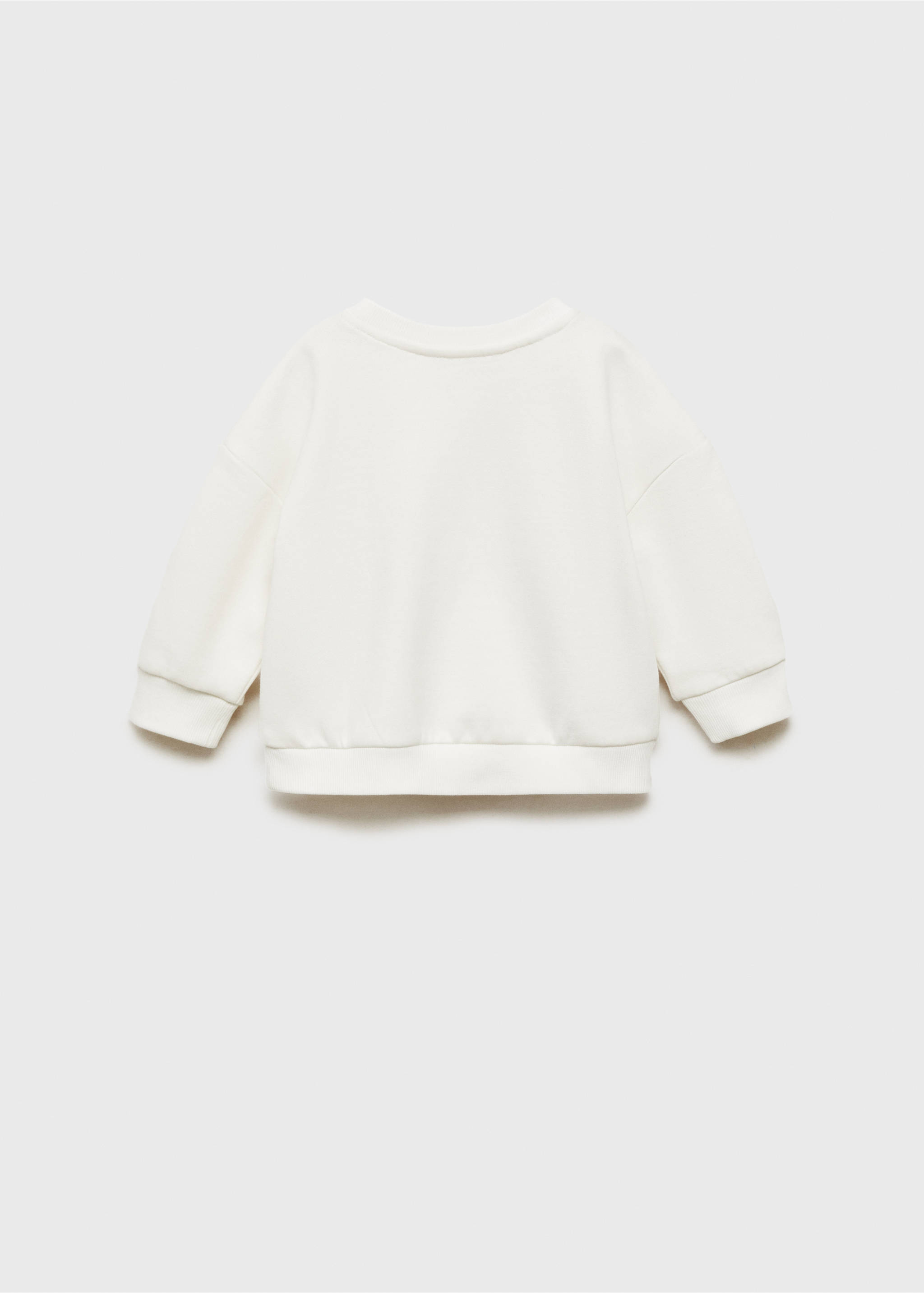 Embroidered detail cotton sweatshirt - Reverse of the article, Off White. Ref: 77016349-00.