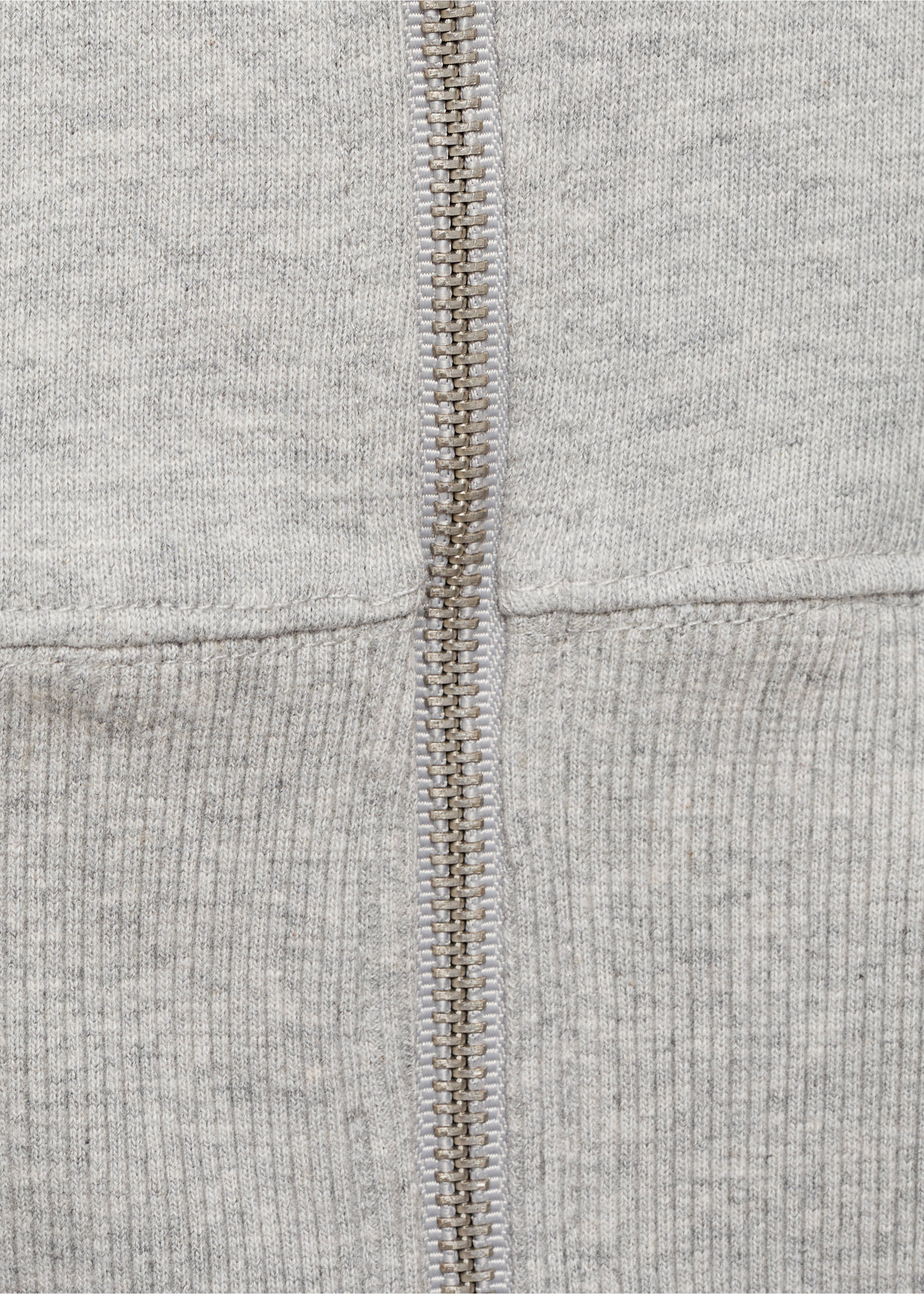 Sweatshirt with asymmetrical zip - Details of the article 0, Light Heather Grey. Ref: 77016350-00.