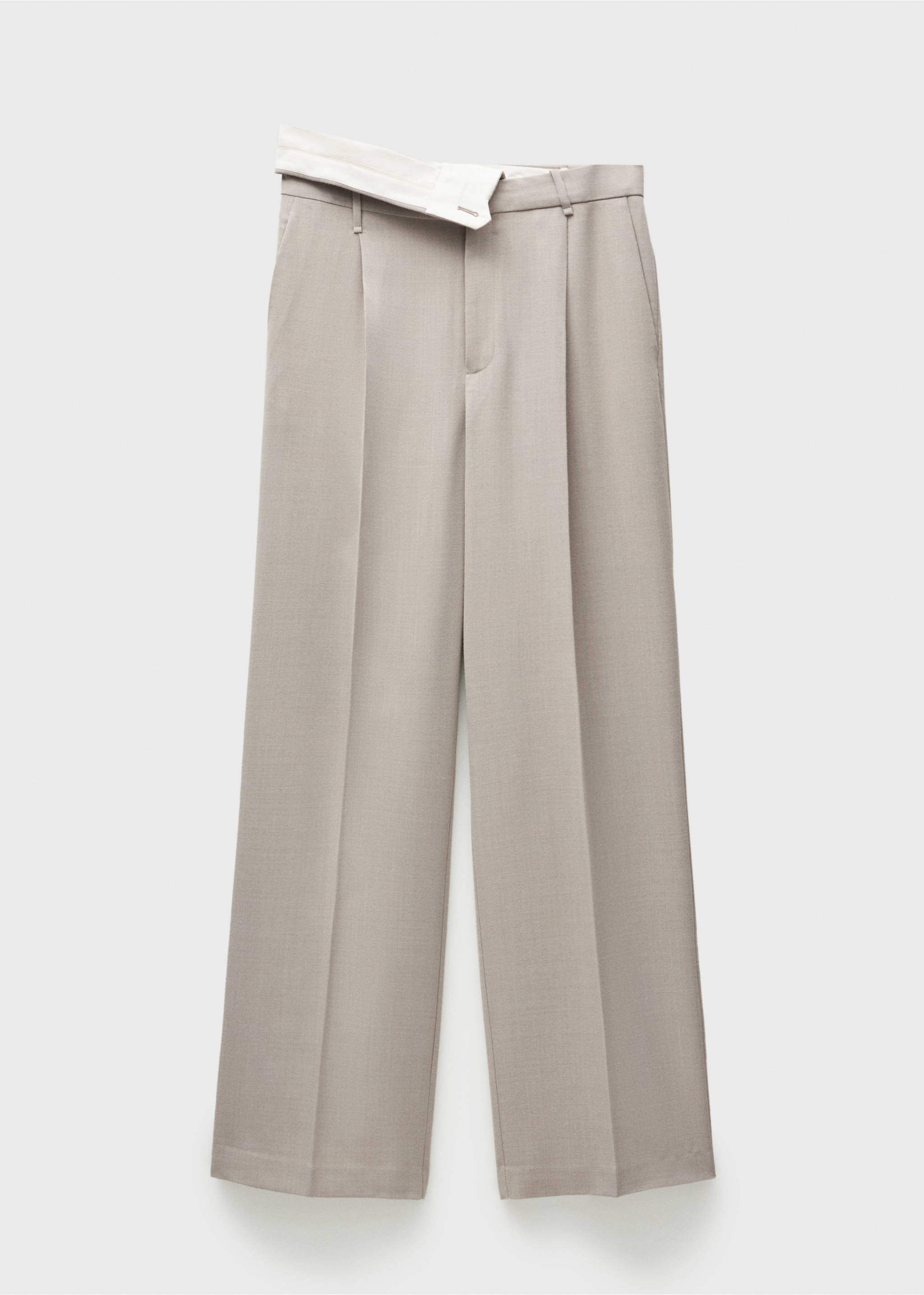 Straight-fit suit trousers - Article without model, Light/Pastel Grey. Ref: 77016357-00.