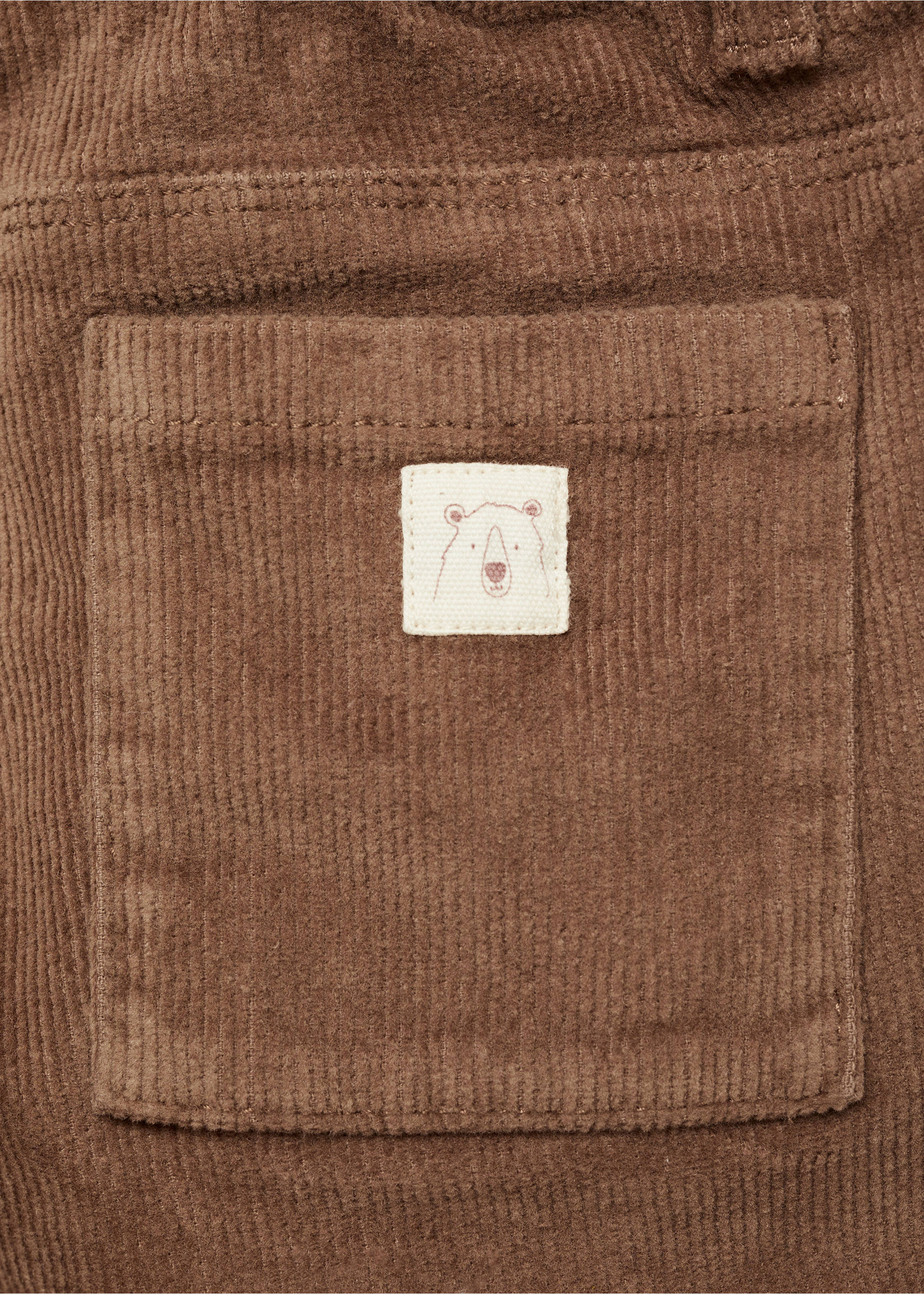Cotton corduroy trousers - Details of the article 0, Brown. Ref: 77016725-00.