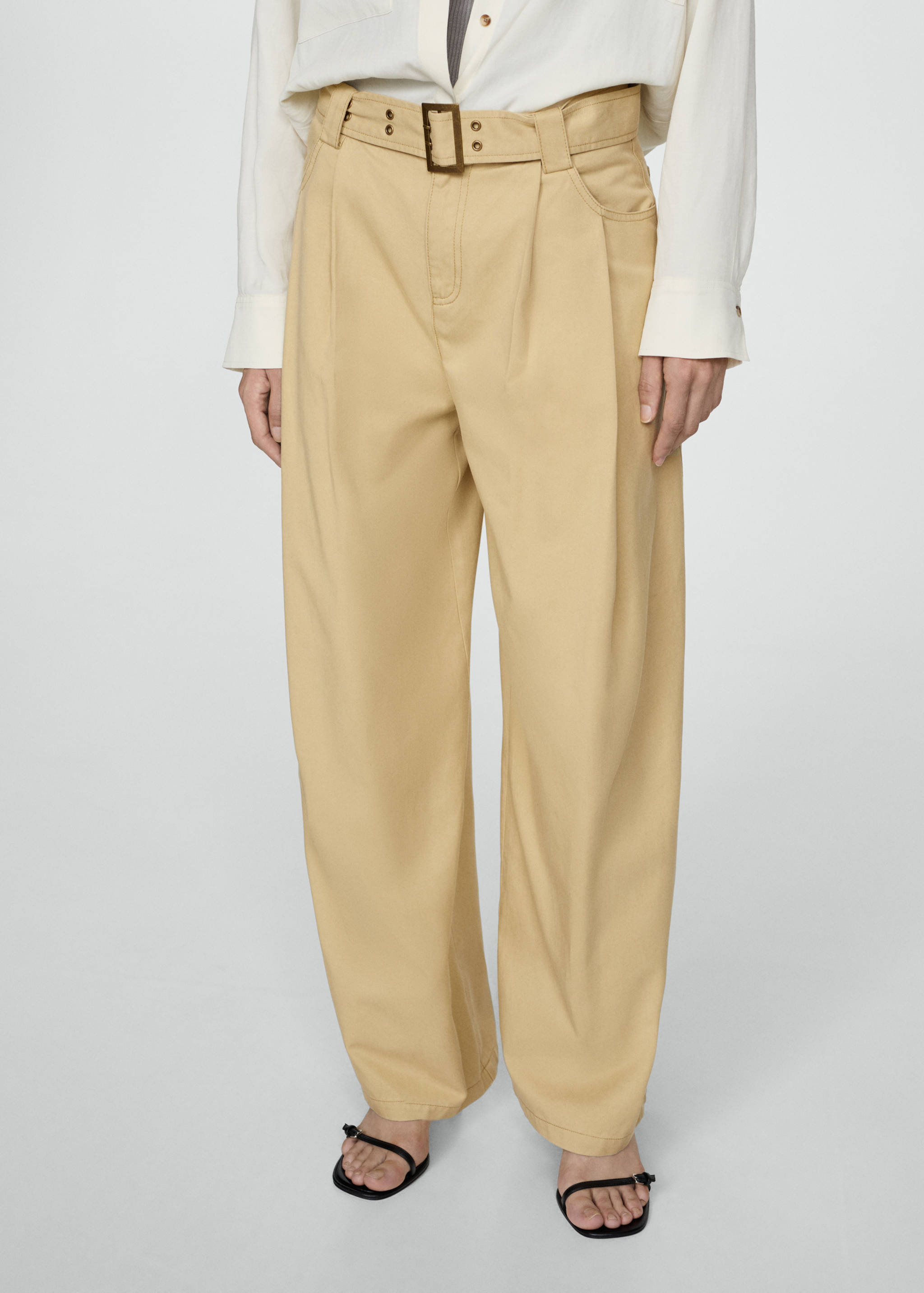 Lyocell pants with belt - Details of the article 1