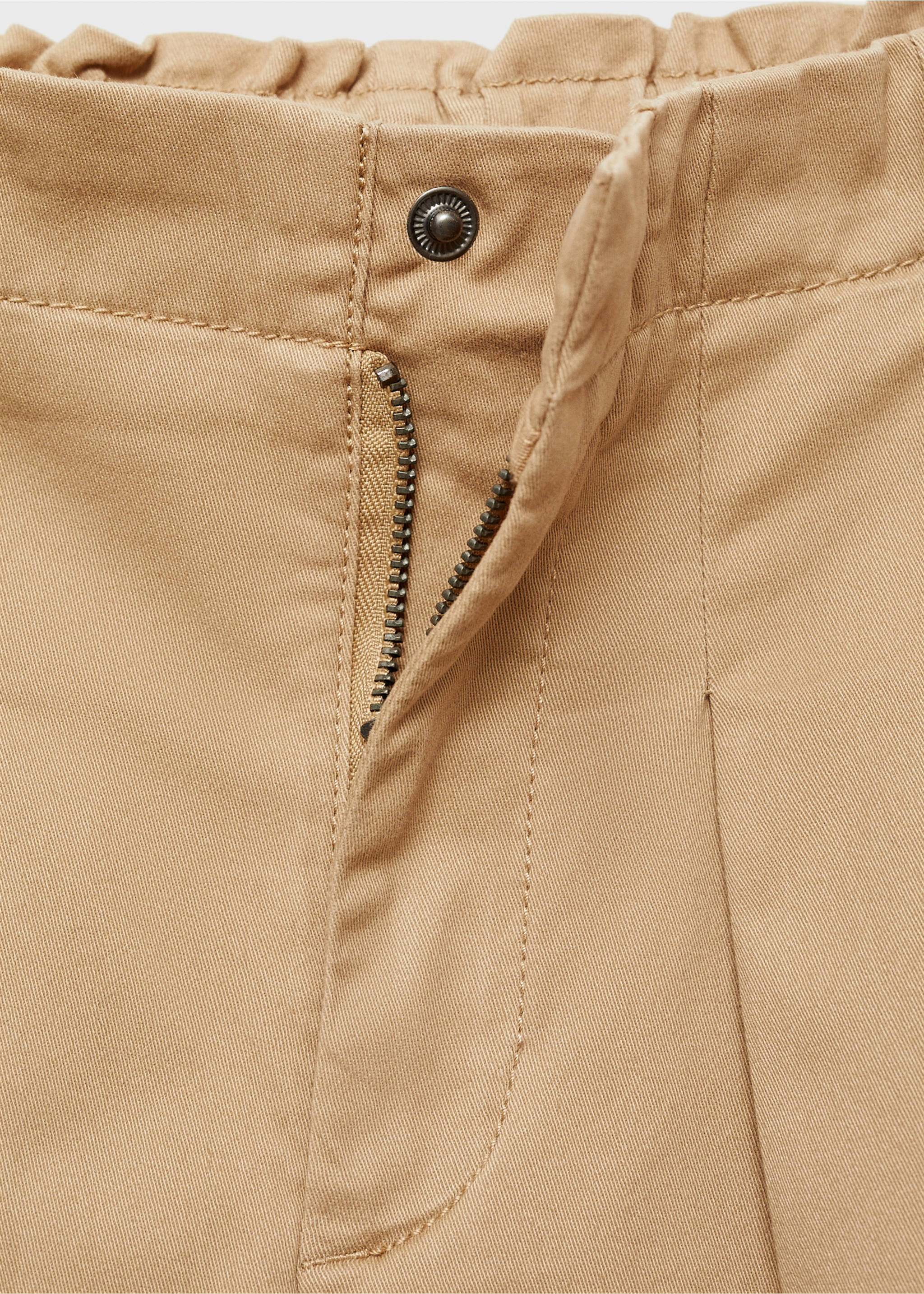 Pleated cargo pants - Details of the article 0, Medium Brown. Ref: 77016731-00.