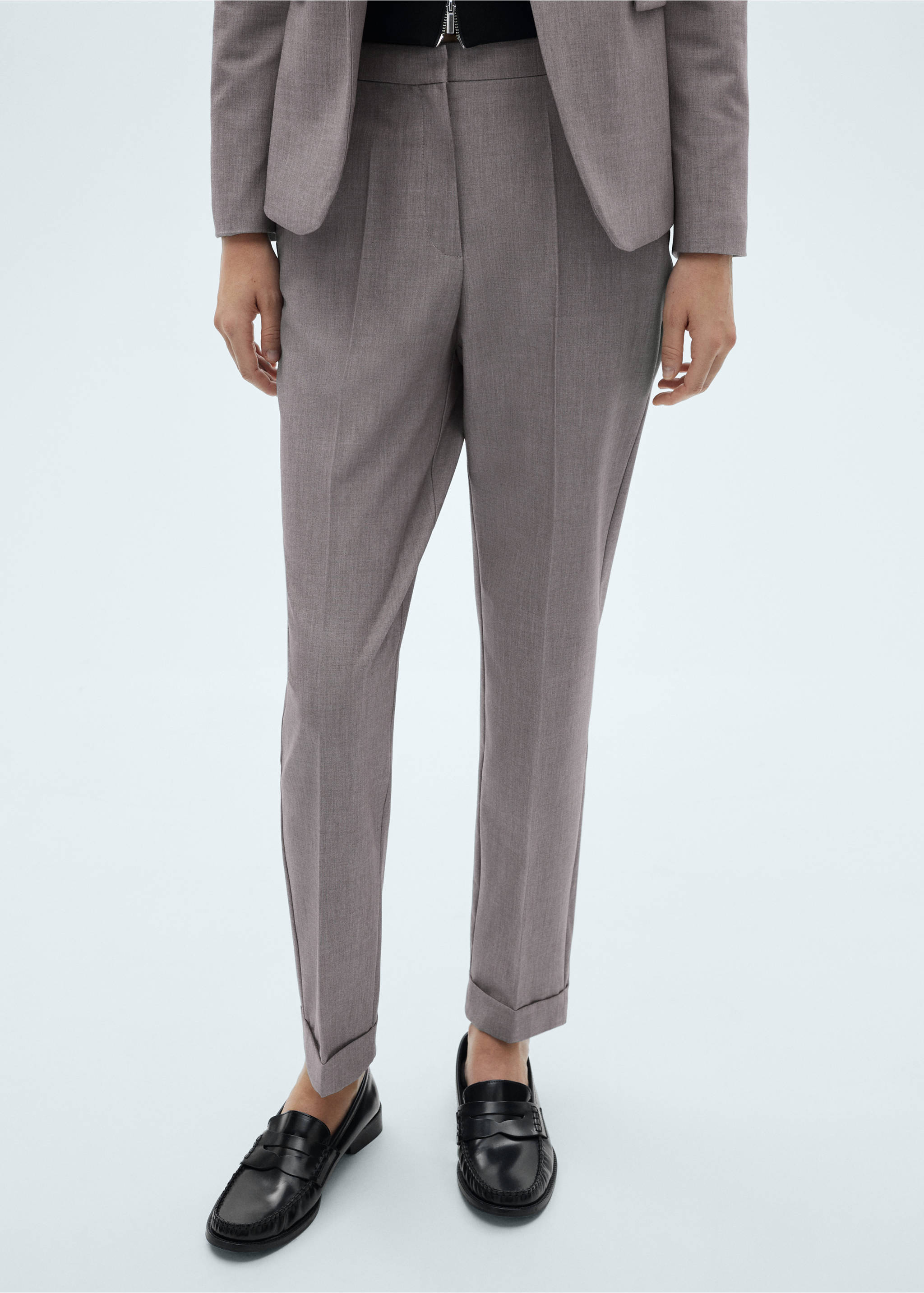 Straight suit trousers - Medium plane, Grey. Ref: 77016732-00.