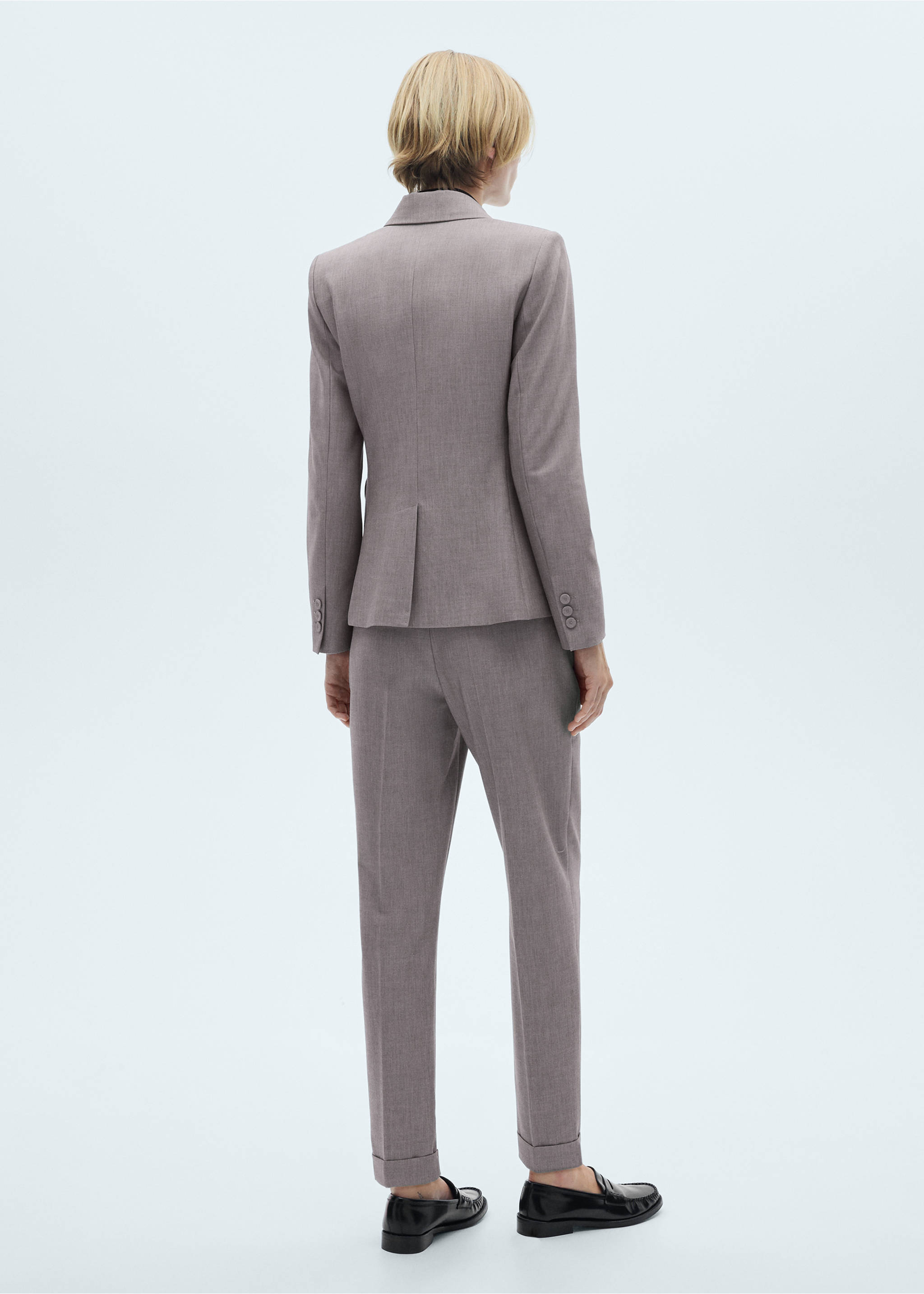 Straight suit trousers - Reverse of the article, Grey. Ref: 77016732-00.