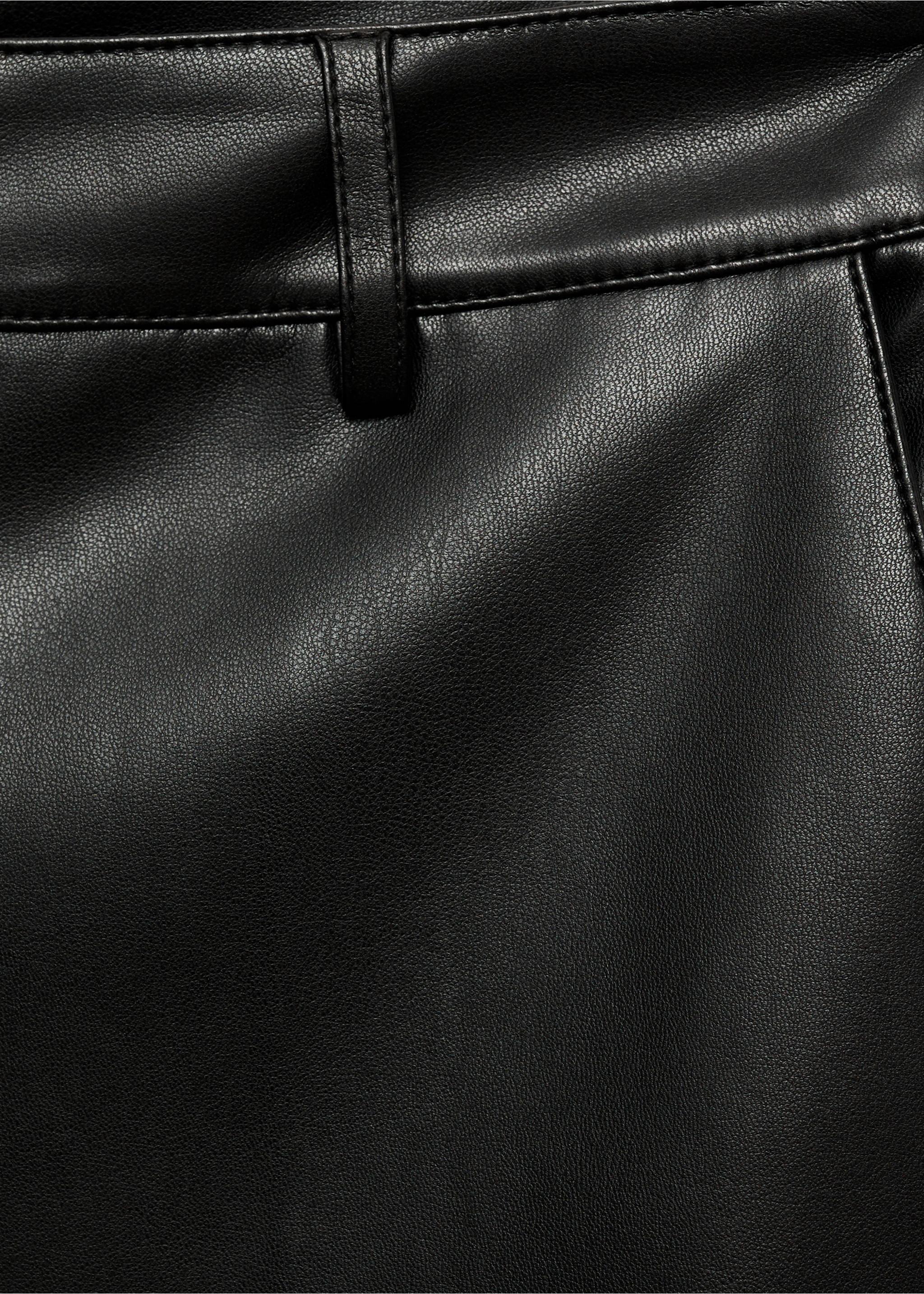 Wideleg broek van imitatieleer - Detail van het artikel 0, Zwart. Ref: 77016734-00.