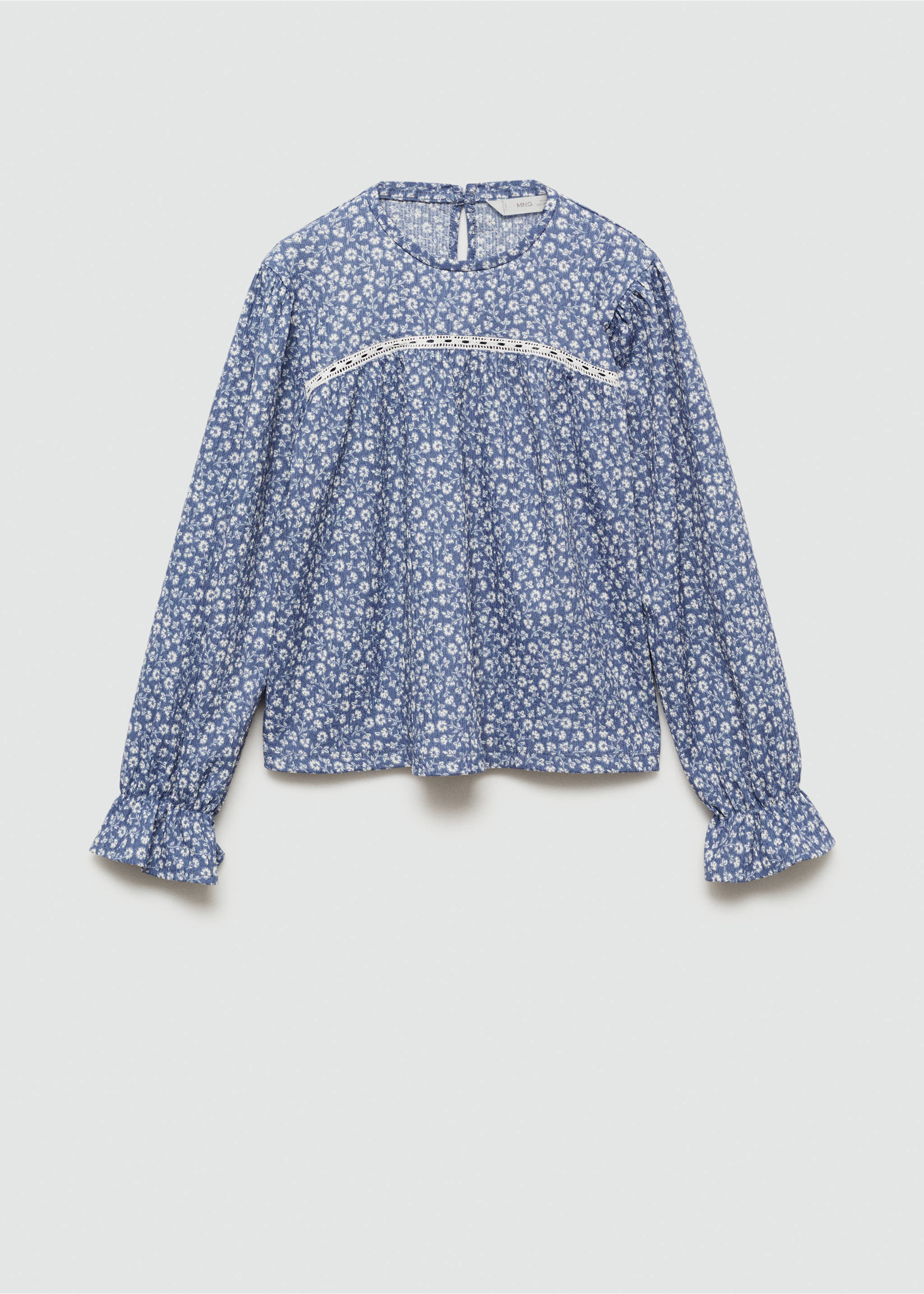 Floral print blouse - Article without model, Blue. Ref: 77016737-00.