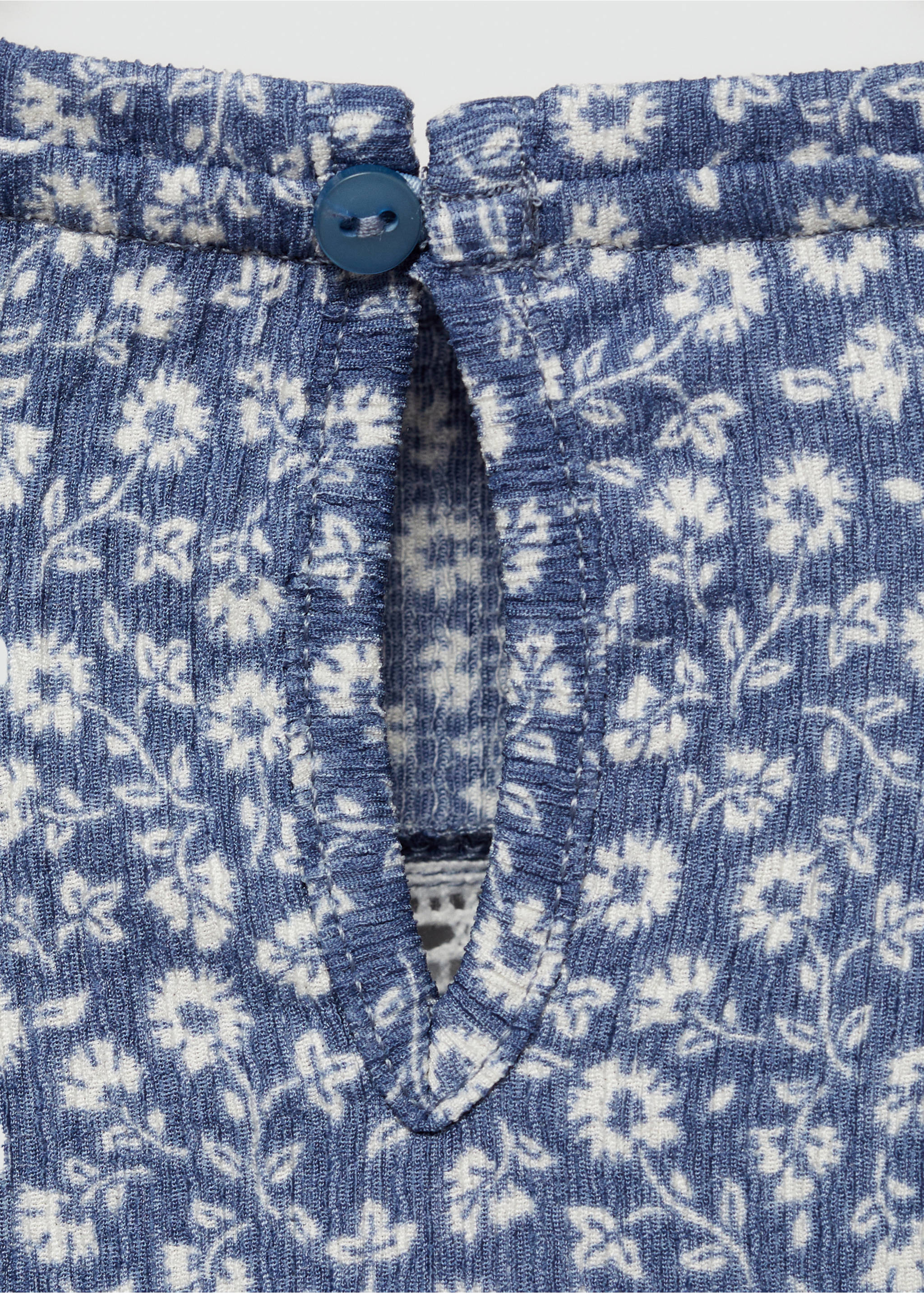 Floral print blouse - Details of the article 8, Blue. Ref: 77016737-00.