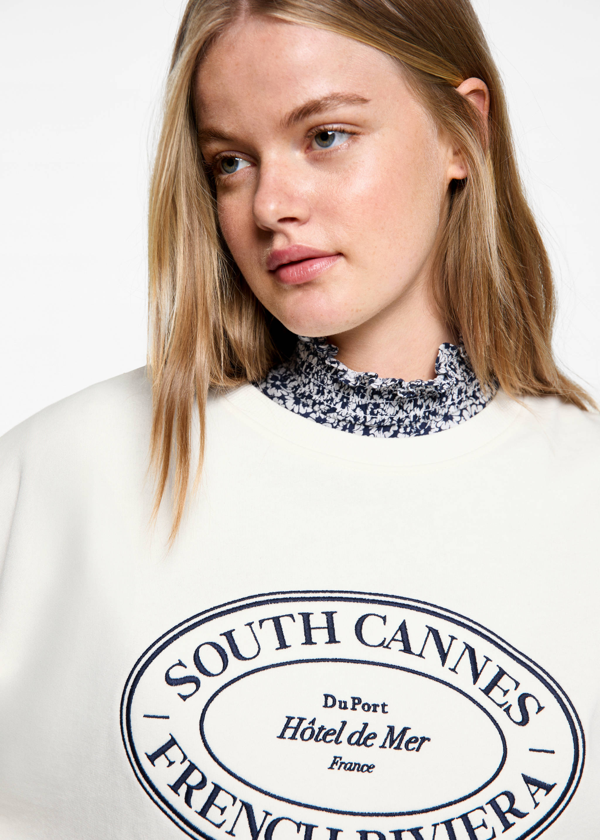 Sweat-shirt coton détails brodés - Détail de l'article 1