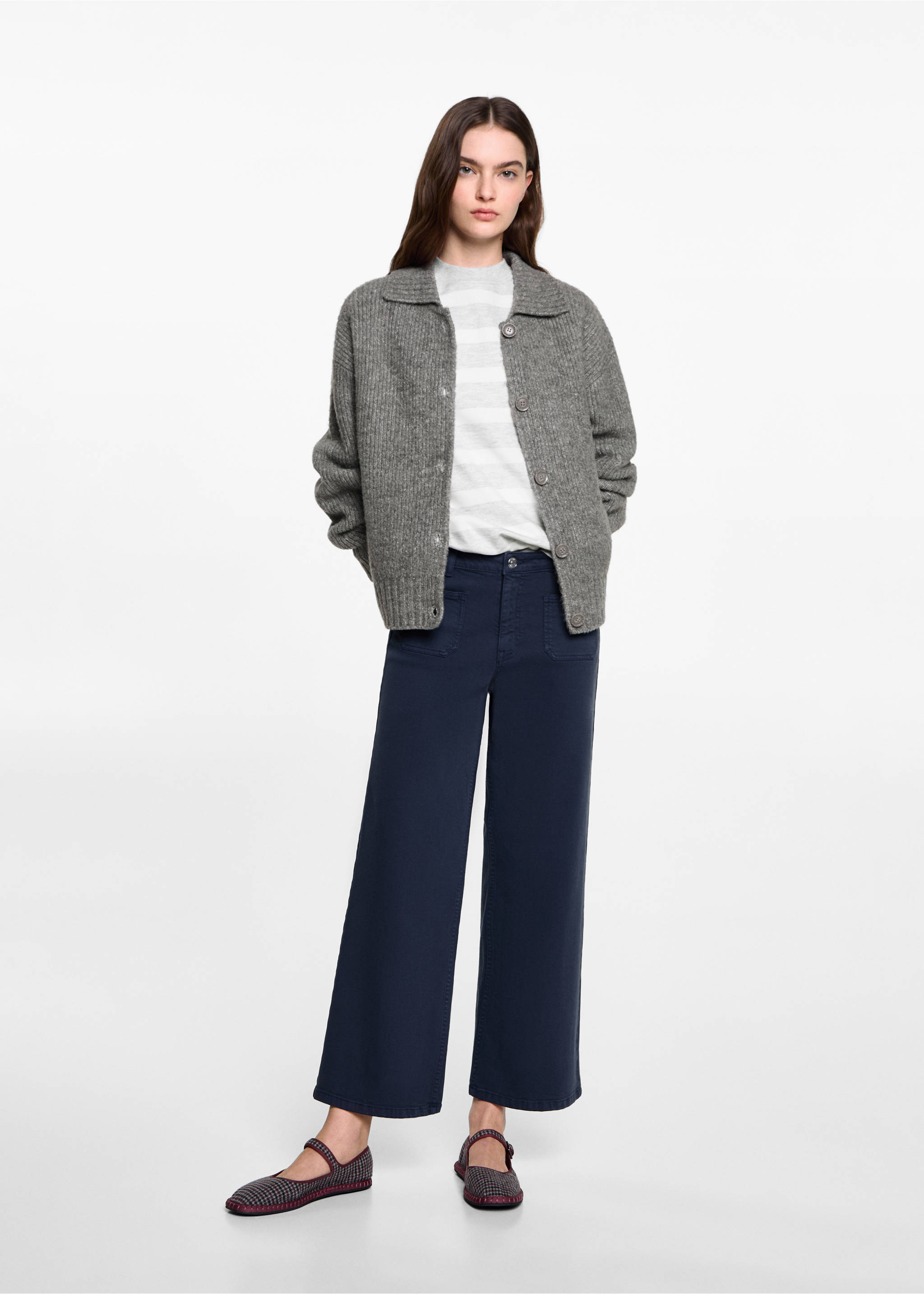 Striped cotton-blend sweatshirt - General plane, Medium Heather Grey. Ref: 77016740-00.