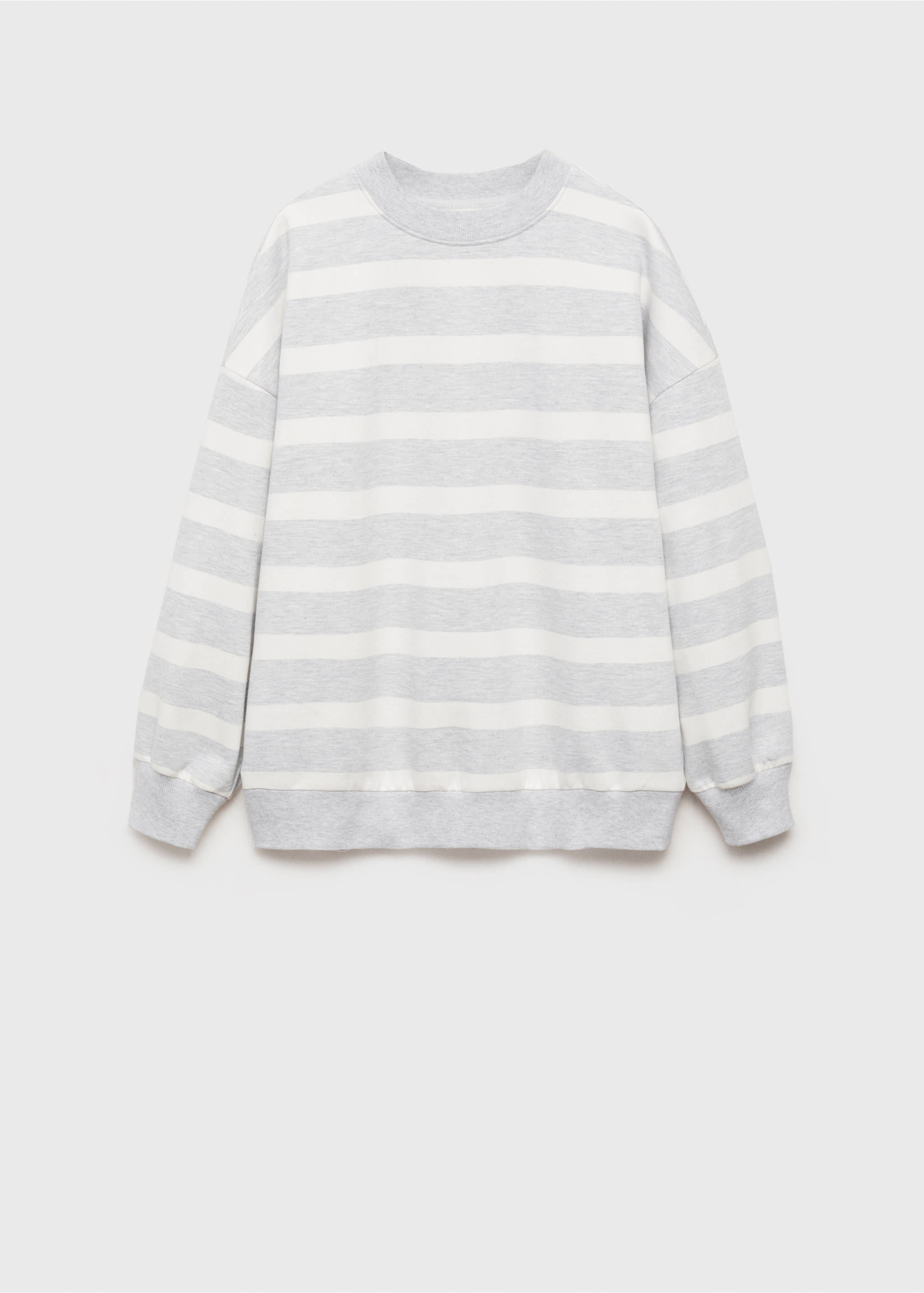 Striped cotton-blend sweatshirt - Article without model, Medium Heather Grey. Ref: 77016740-00.