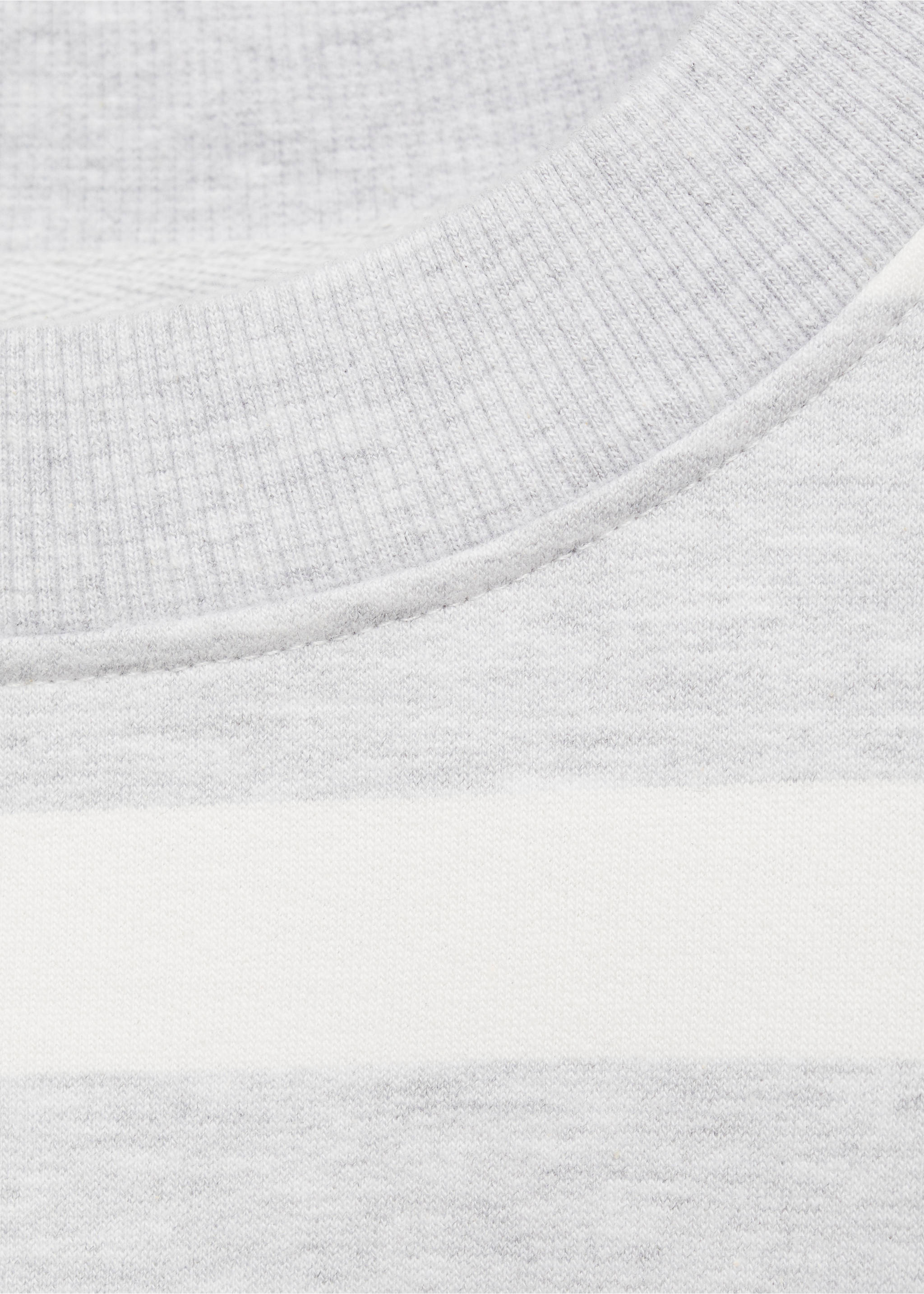 Striped cotton-blend sweatshirt - Details of the article 8, Medium Heather Grey. Ref: 77016740-00.