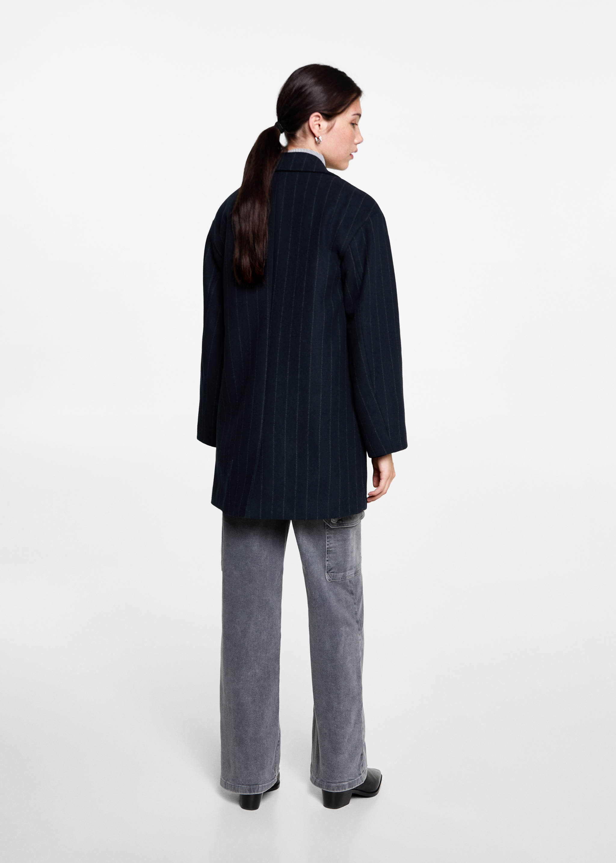 Striped wool coat - Reverse of the article