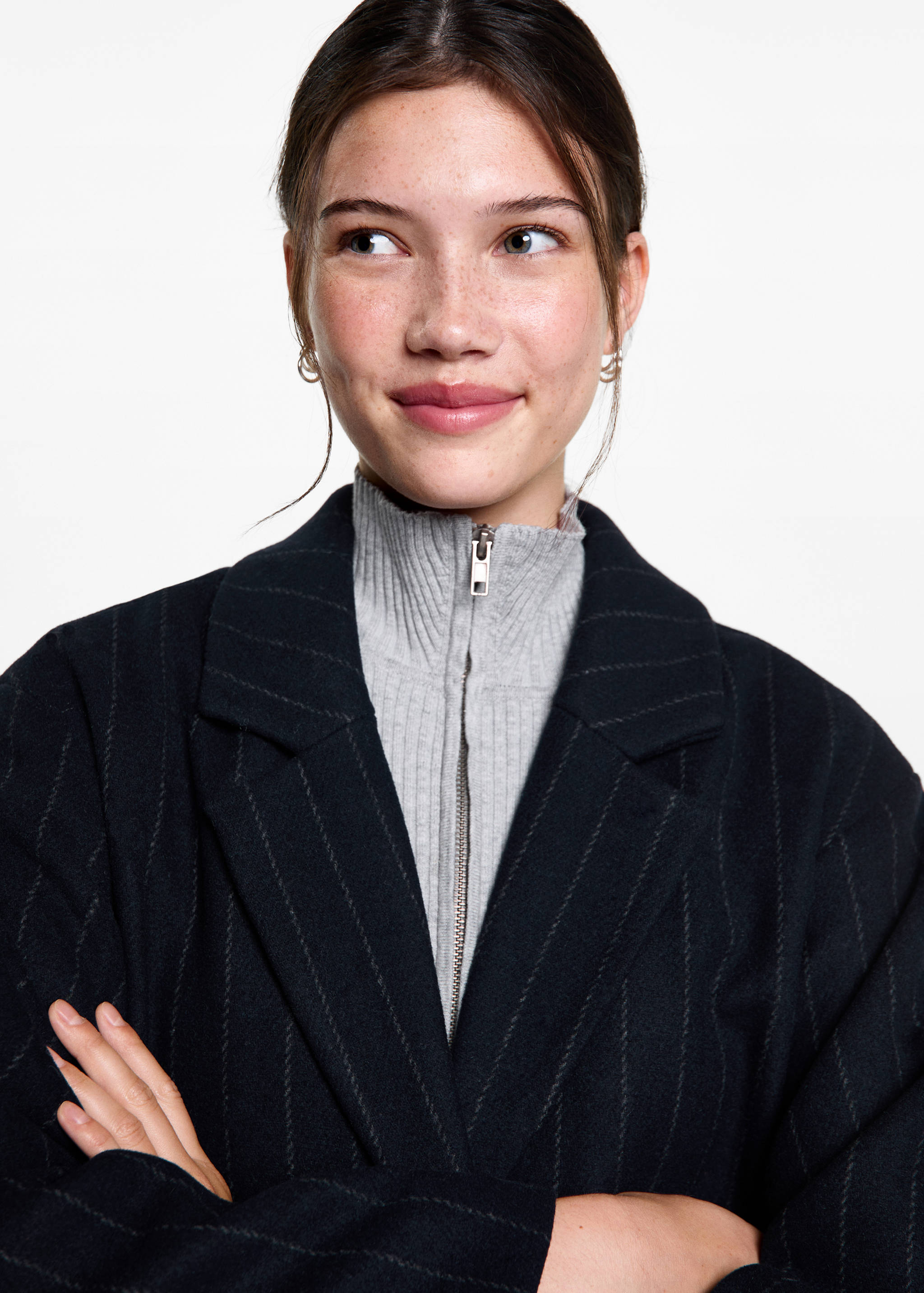 Striped wool coat - Details of the article 1