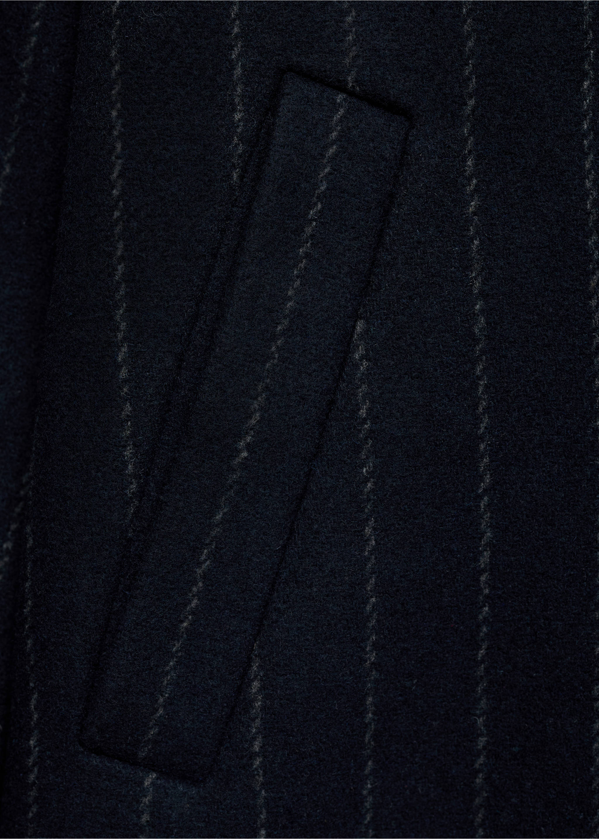 Striped wool coat - Details of the article 0, Dark Navy. Ref: 77016742-00.