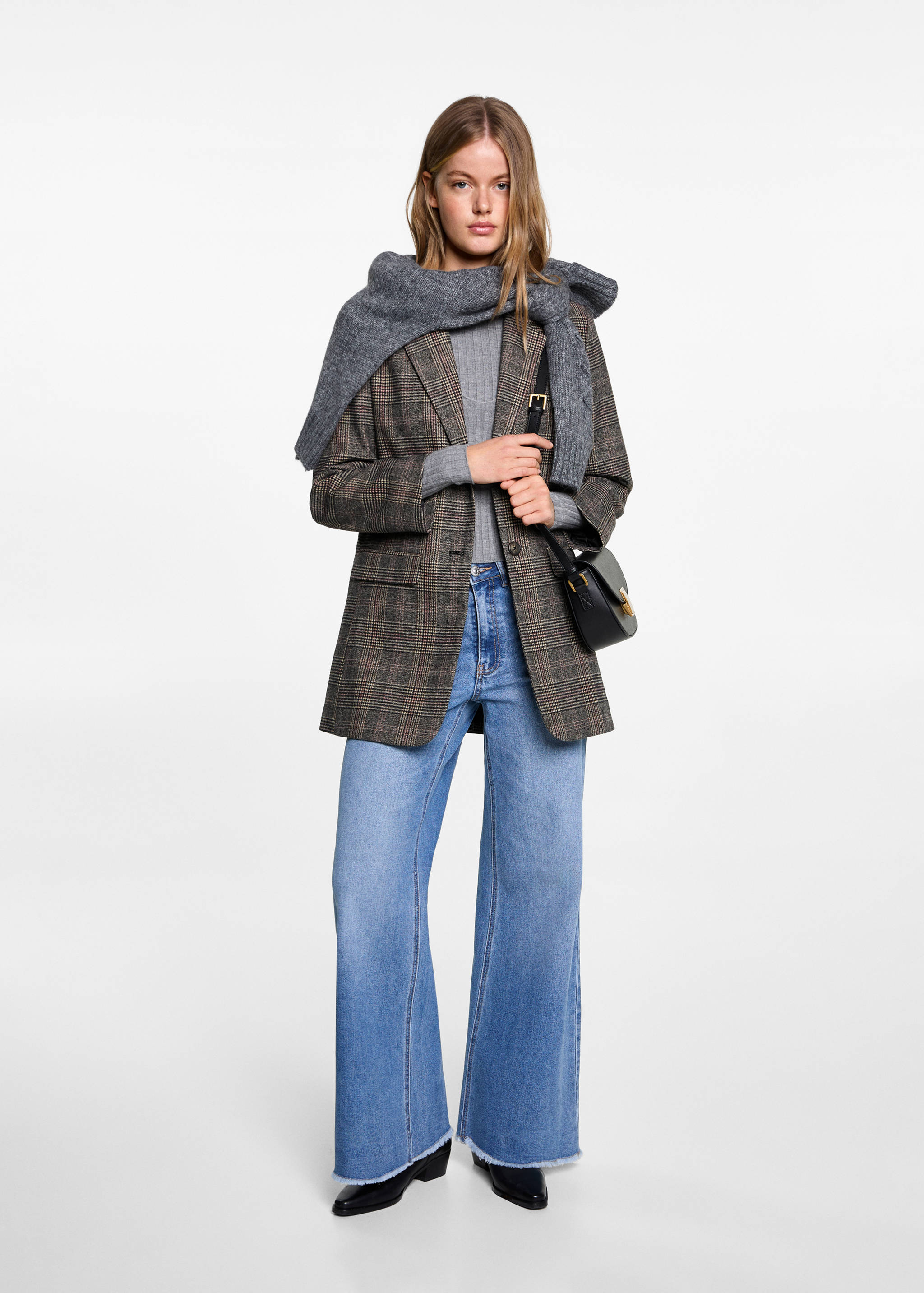 Karierter Mantel aus Woll-Mix - Allgemeine Ansicht