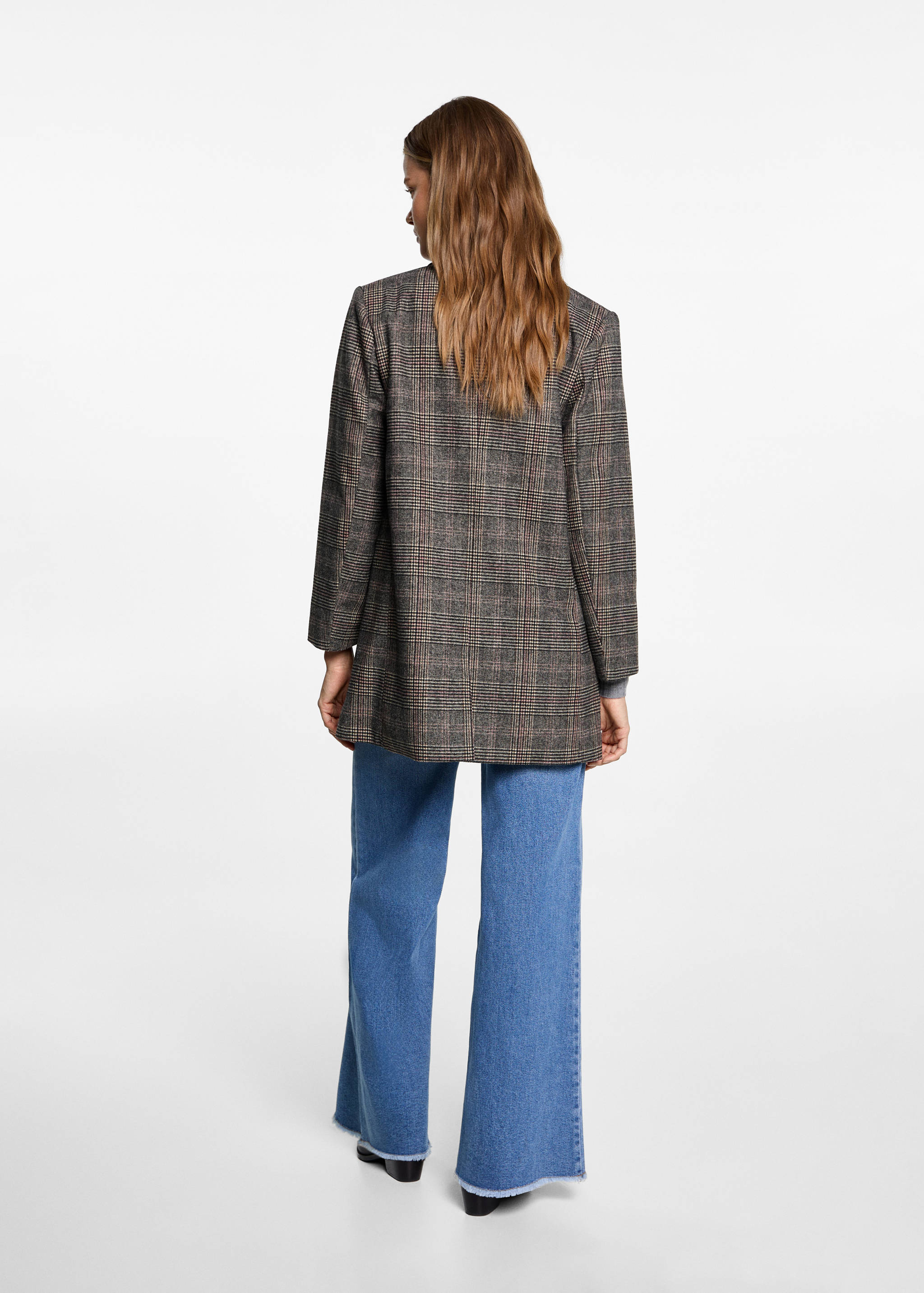 Karierter Mantel aus Woll-Mix - Rückseite des Artikels