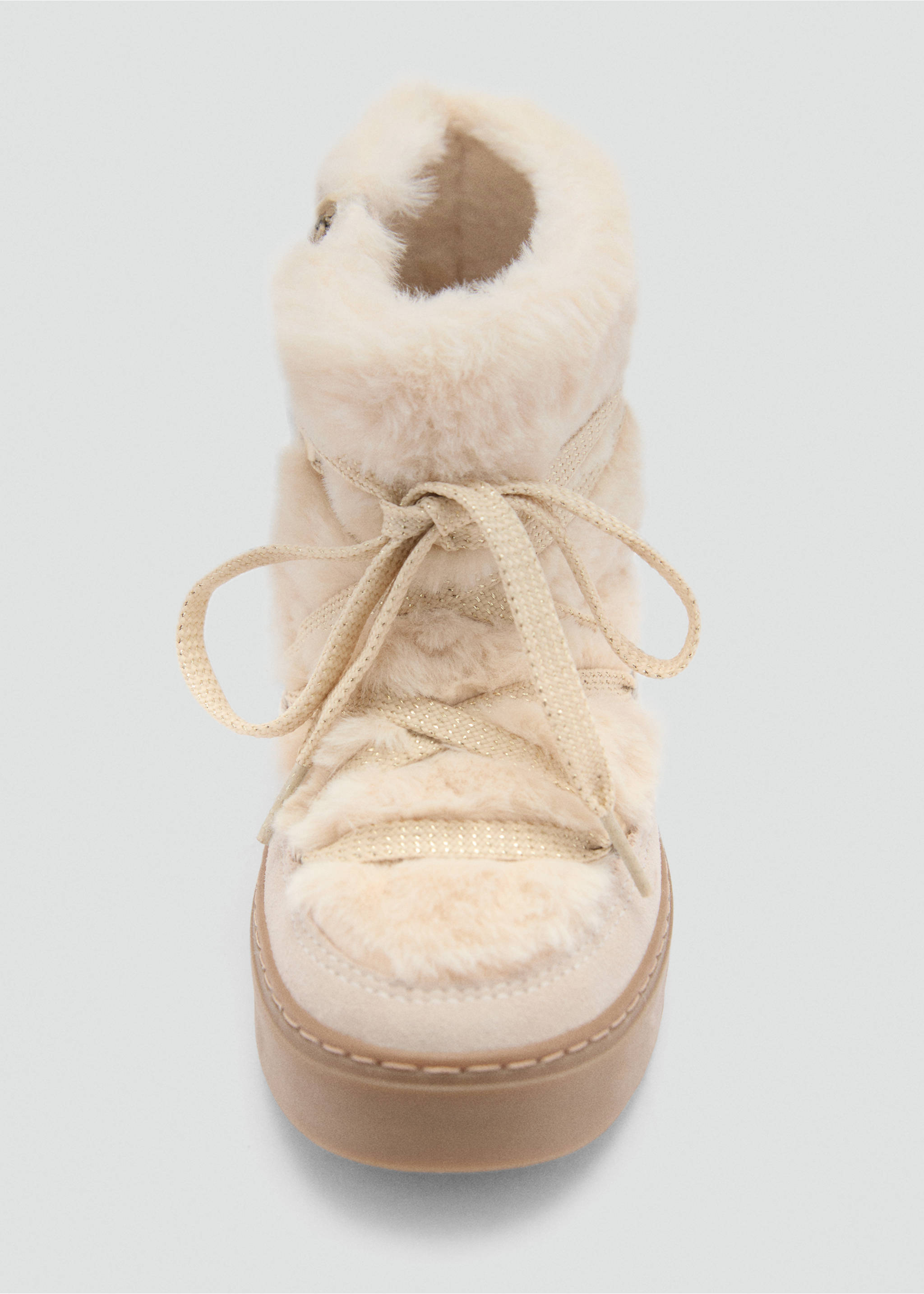 Ankle Boots mit Fellbesatz - Detail des Artikels 3, Sandfarben. Ref: 77016747-00.