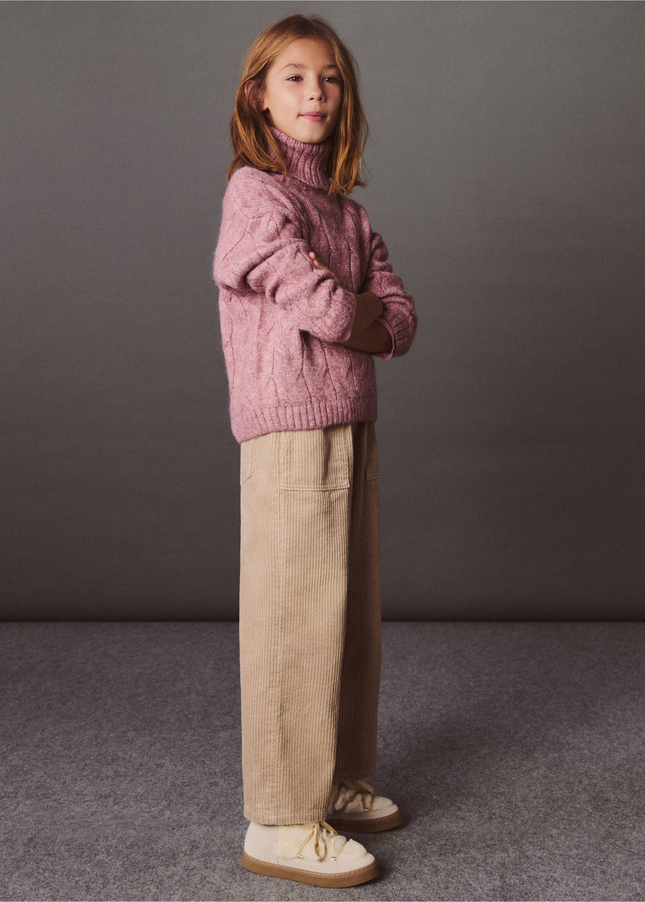 Ankle Boots mit Fellbesatz - Detail des Artikels 5, Sandfarben. Ref: 77016747-00.