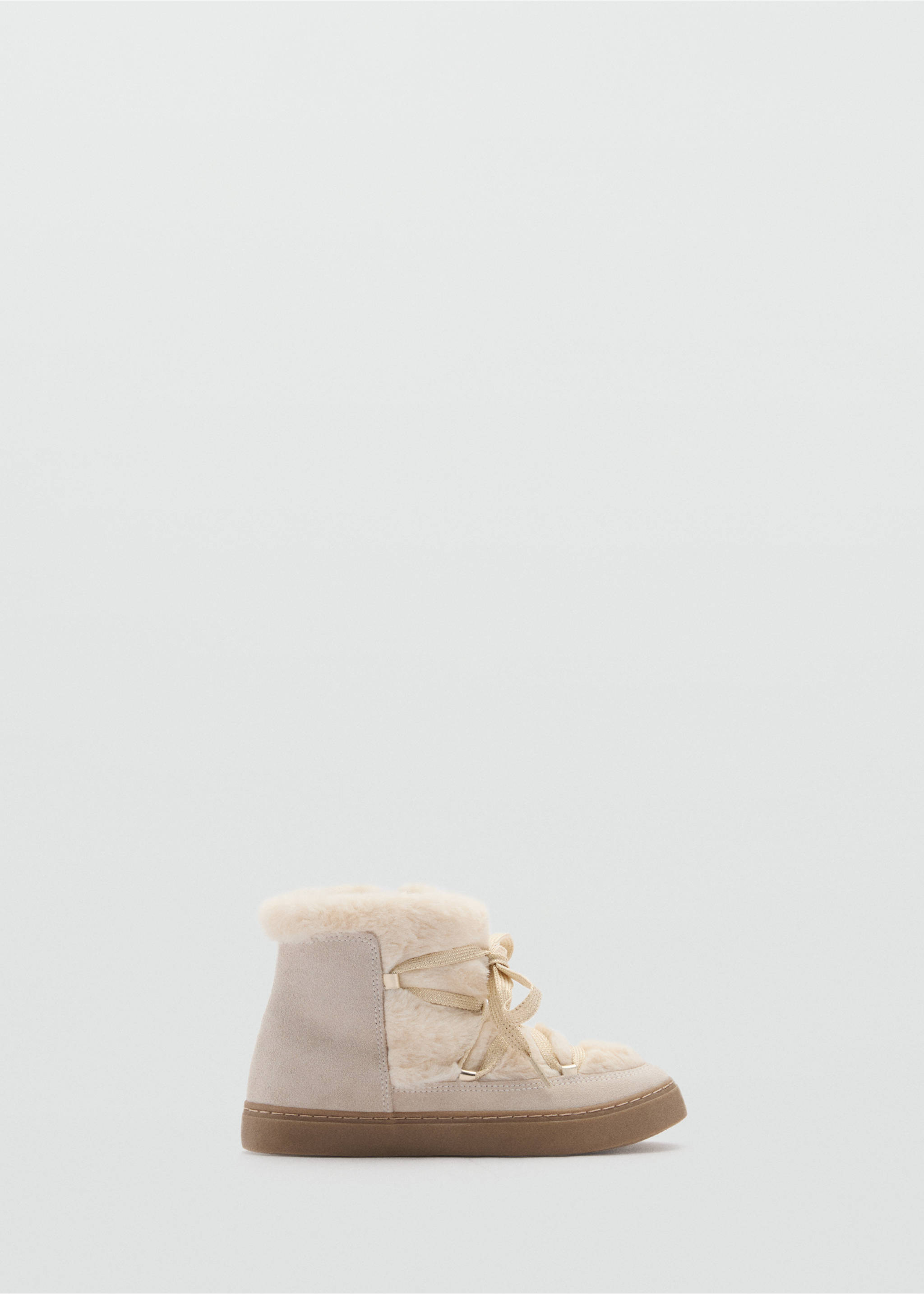 Ankle Boots mit Fellbesatz - Artikel ohne Model, Sandfarben. Ref: 77016747-00.